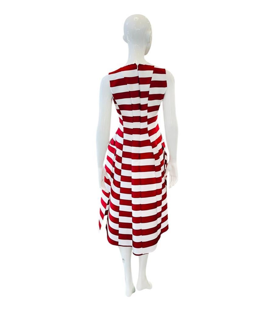 Maison Rabih Kayrouz Striped Silk Blend Tulip Dress In Excellent Condition For Sale In London, GB