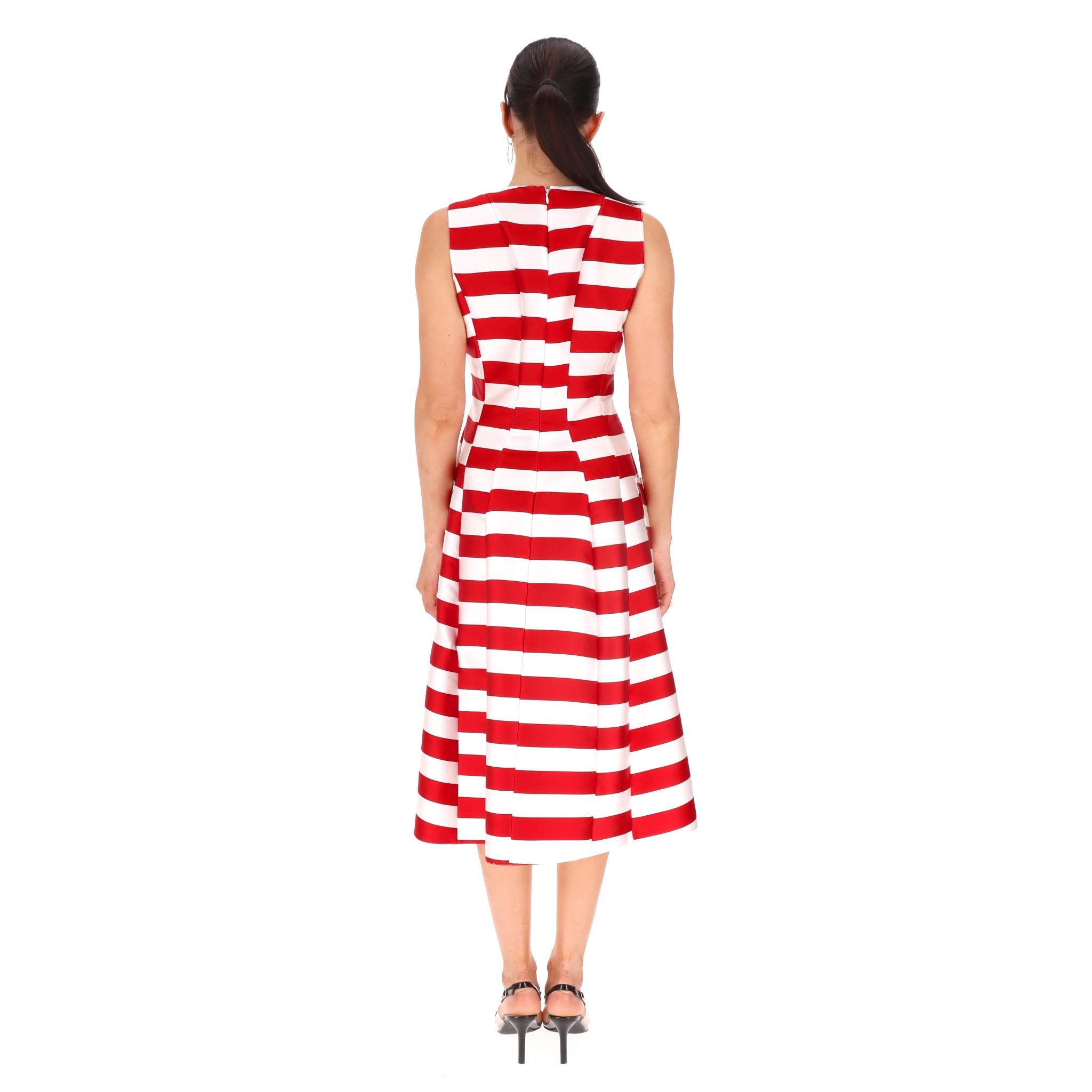Maison Rabih Kayrouz Robe tulipe rayée en soie mélangée Excellent état - En vente à London, GB