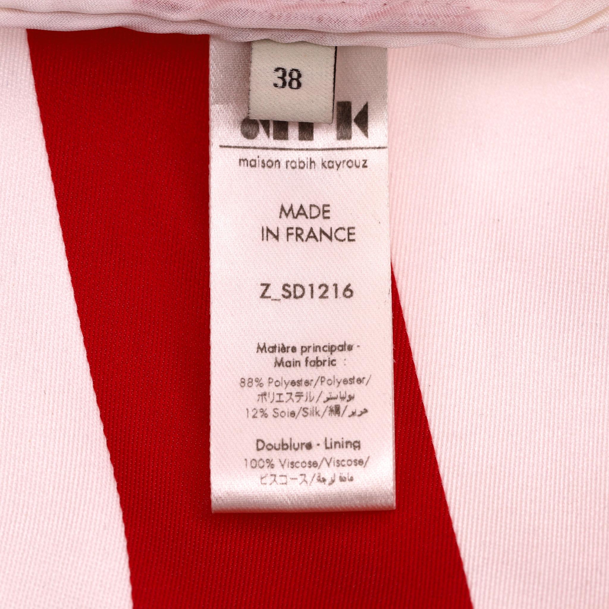 Maison Rabih Kayrouz Robe tulipe rayée en soie mélangée en vente 3