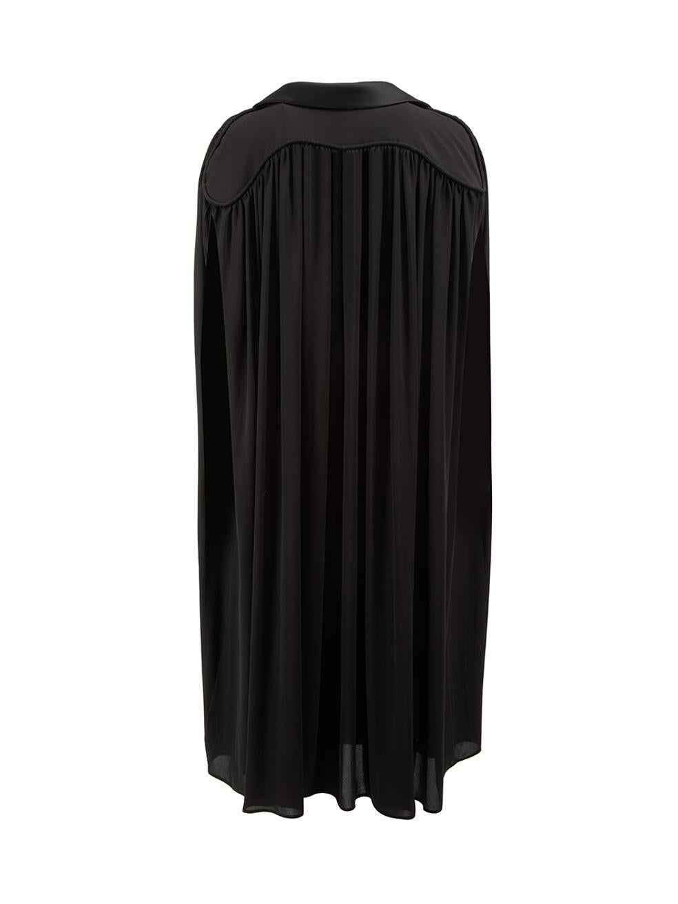 Maison Rabih Keyrouz Women's Black Belted Long Cape In Good Condition For Sale In London, GB