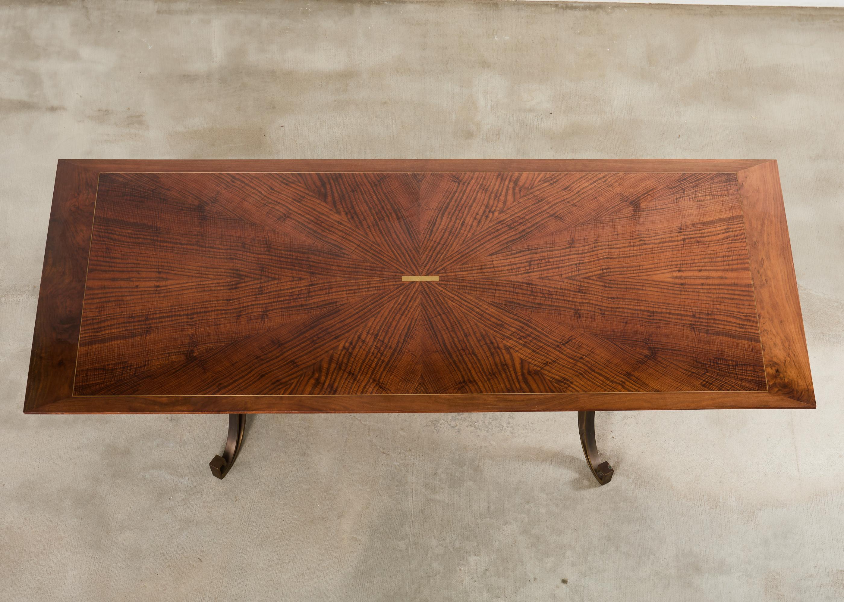 Français Maison Ramsay Attributed Neoclassical Bronze Dining Table 10 Ft en vente