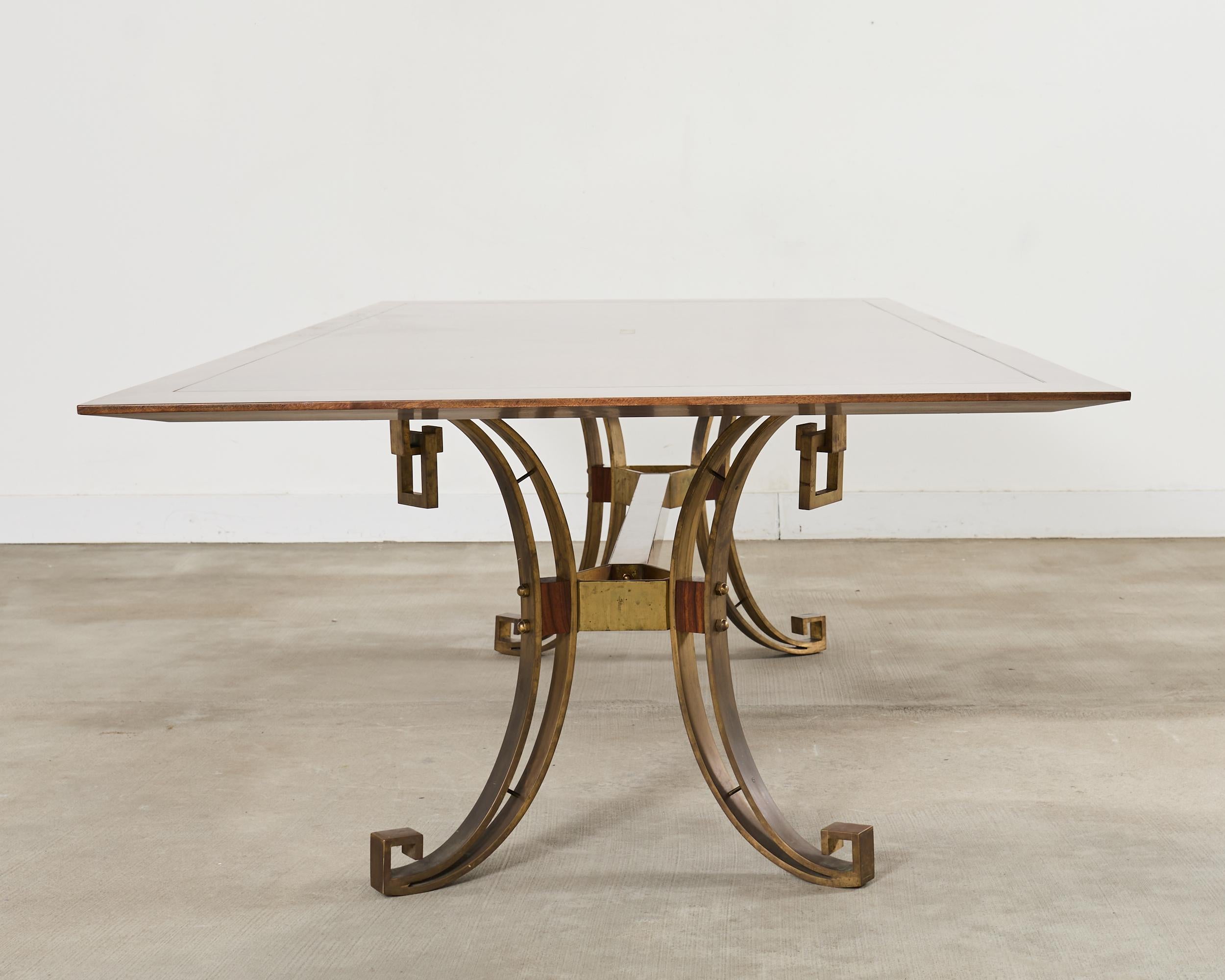 Maison Ramsay Attributed Neoclassical Bronze Dining Table 10 Ft Bon état - En vente à Rio Vista, CA