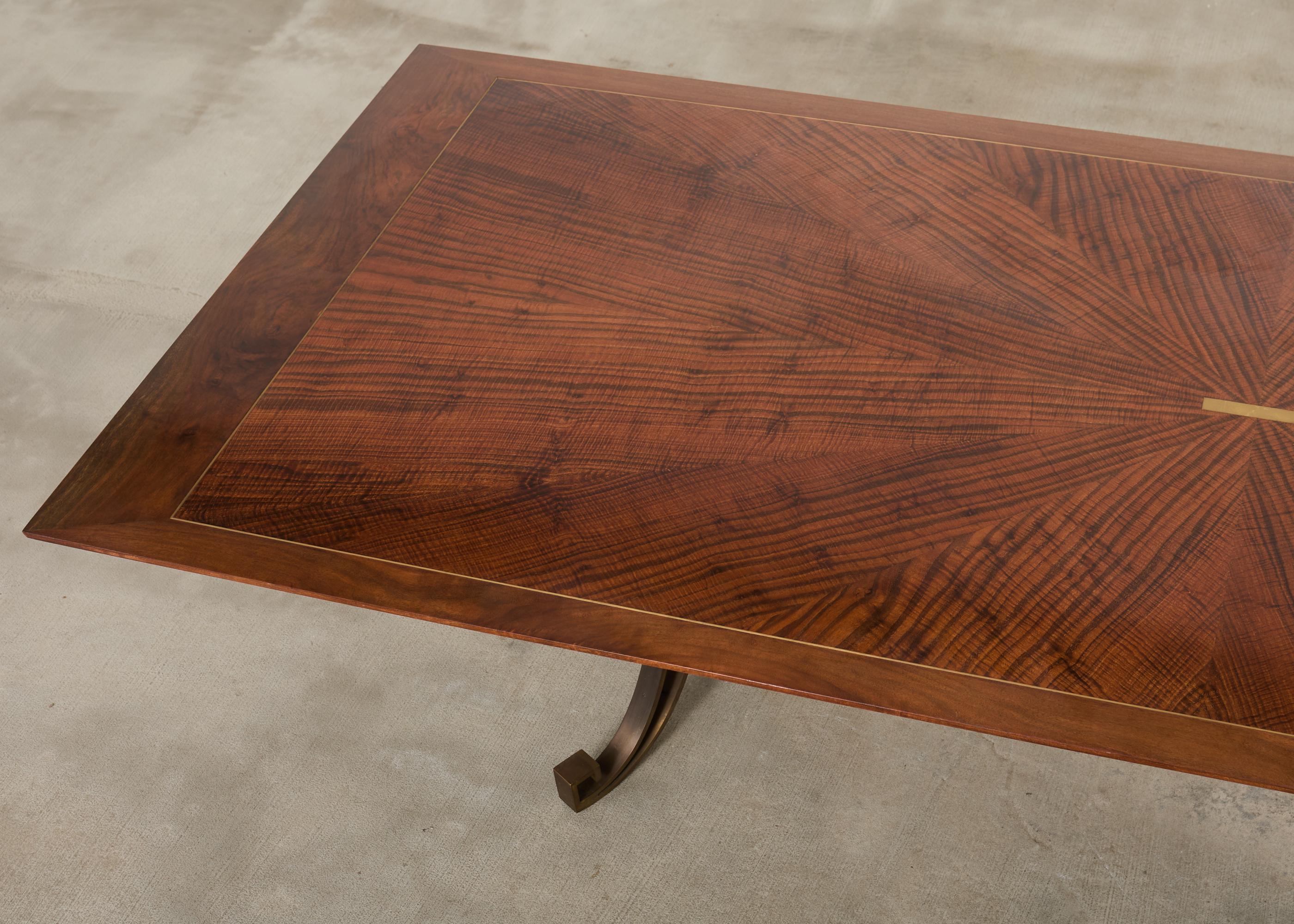 20ième siècle Maison Ramsay Attributed Neoclassical Bronze Dining Table 10 Ft en vente