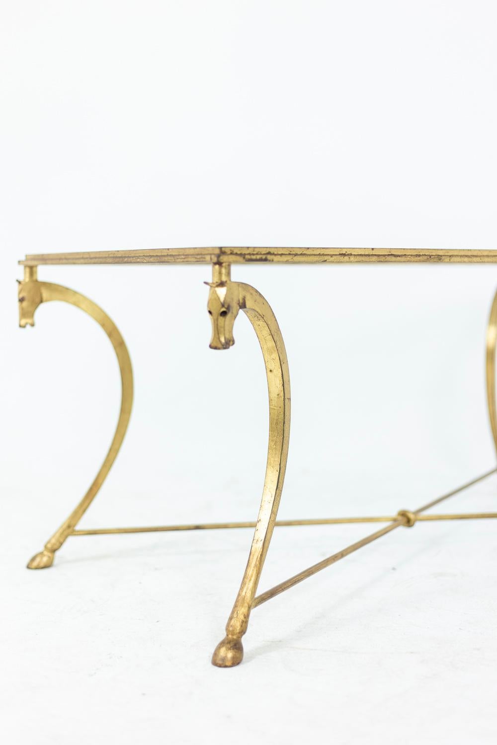Mid-20th Century Maison Ramsay, Coffee Table in Gilt Iron, 1950’s For Sale