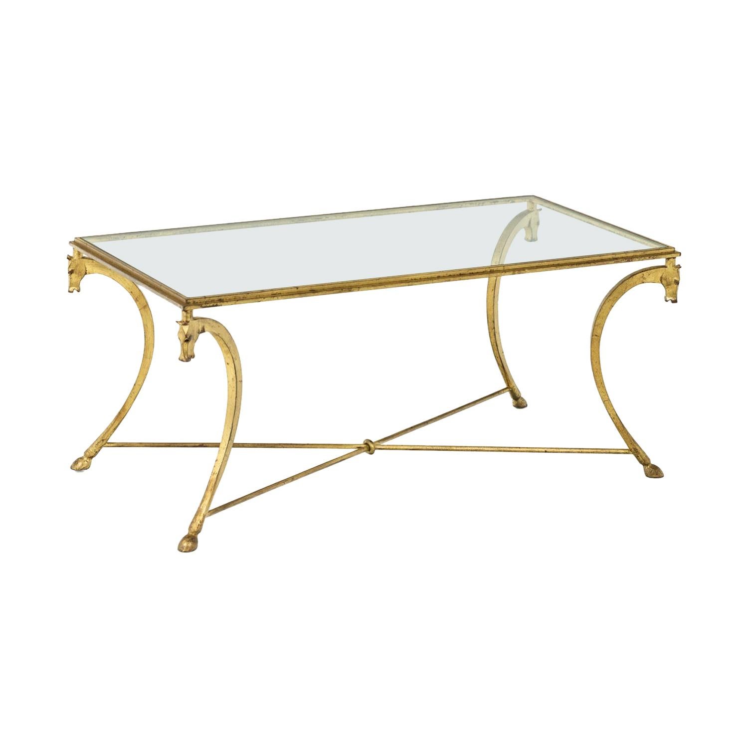 Maison Ramsay, Coffee Table in Gilt Iron, 1950’s