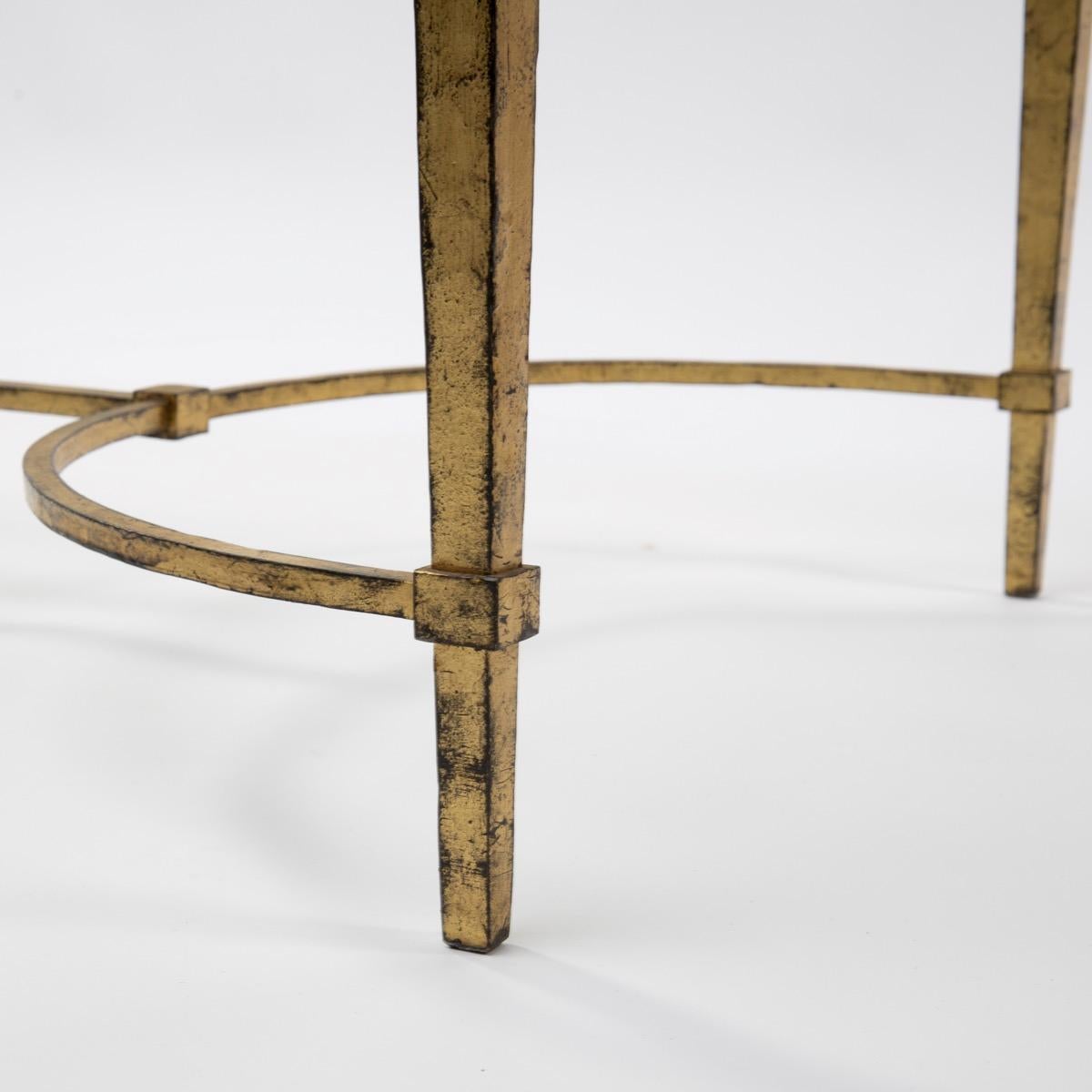 Maison Ramsay, France, Golden Iron and Glass Coffee or Cocktail Table In Good Condition In Brussels, BE