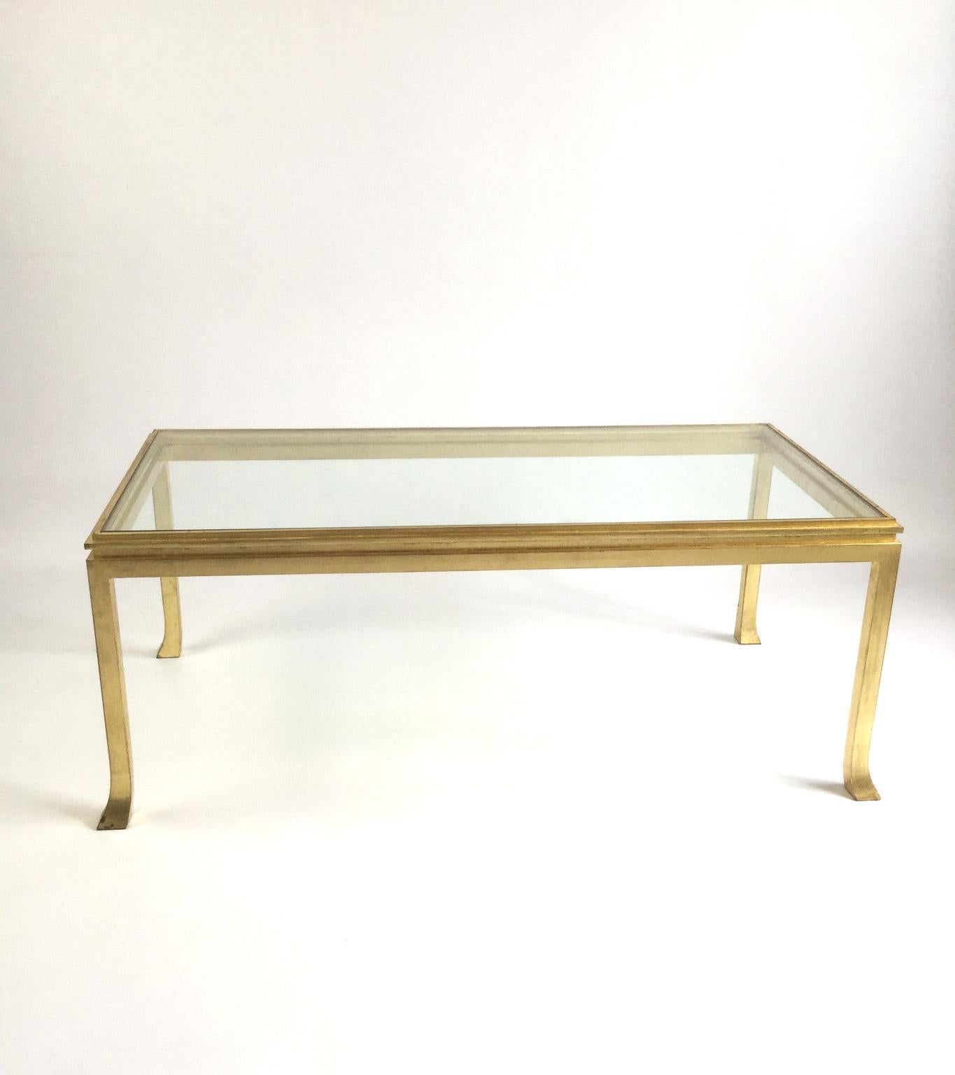 Mid-20th Century Maison Ramsay French Gilded Coffee Table Designed by Henri Pouenat, 1960s