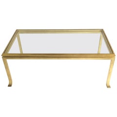 Maison Ramsay French Gilded Coffee Table Designed by Henri Pouenat, 1960s