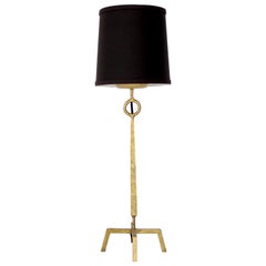 Maison Ramsay French Neoclassical Table Lamp Gilded Iron on Four Foot Base