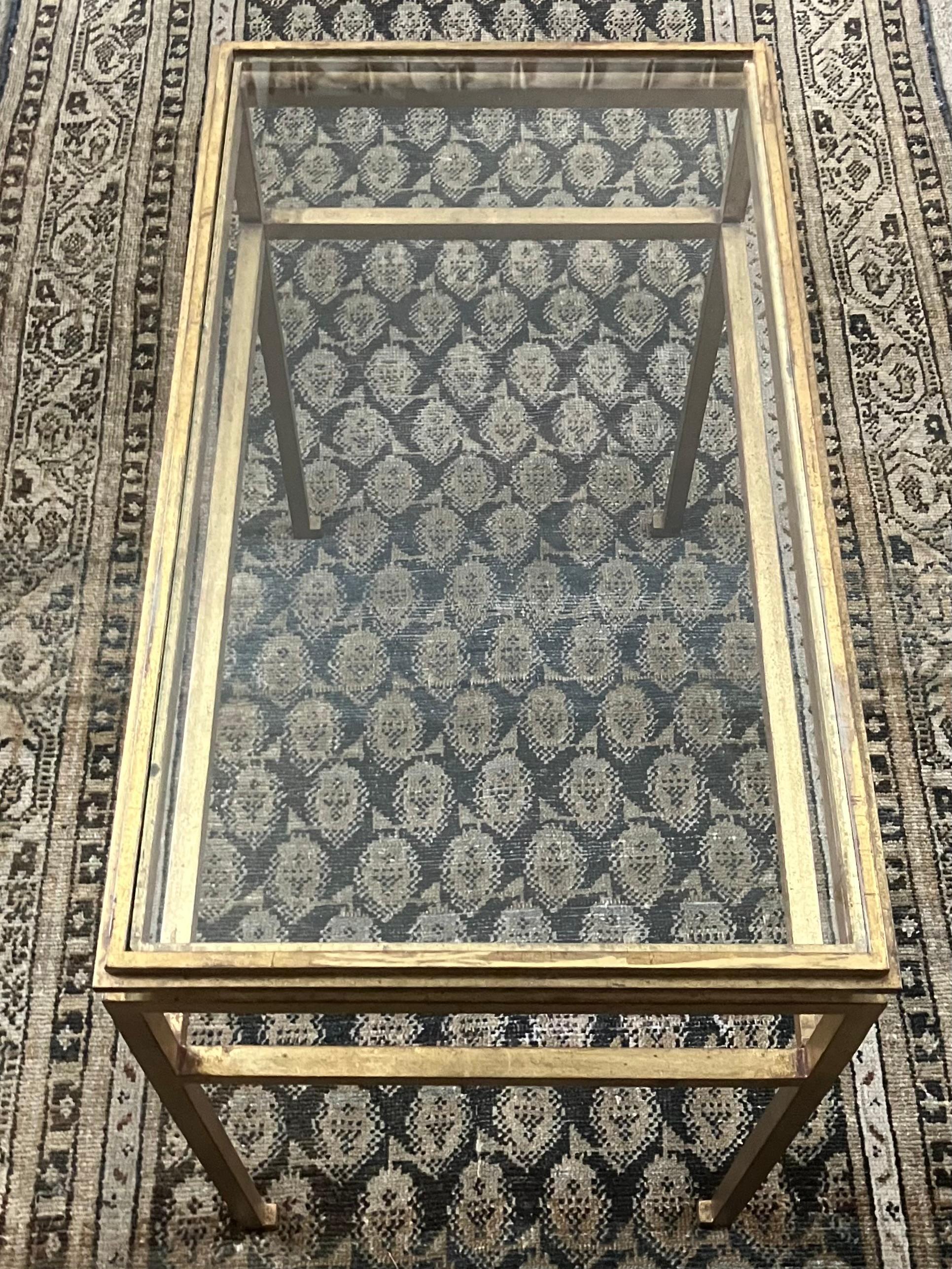 Glass Maison Ramsay Gilt Iron Table For Sale