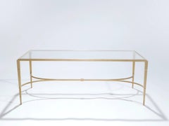 Maison Ramsay Gilt Wrought Iron Coffee Table, 1960s