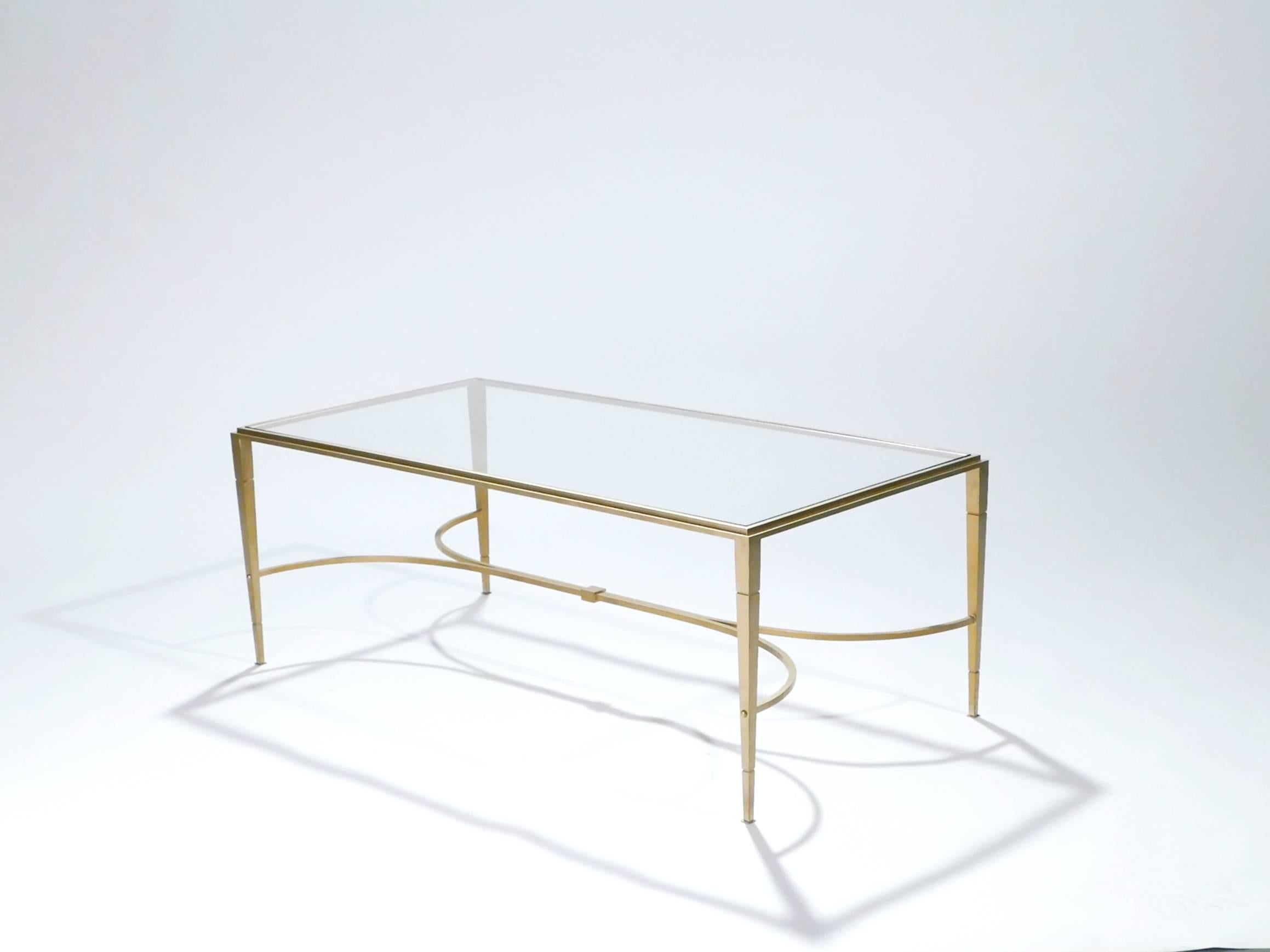 Hollywood Regency Maison Ramsay Gilt Wrought Iron Coffee Table, 1960s