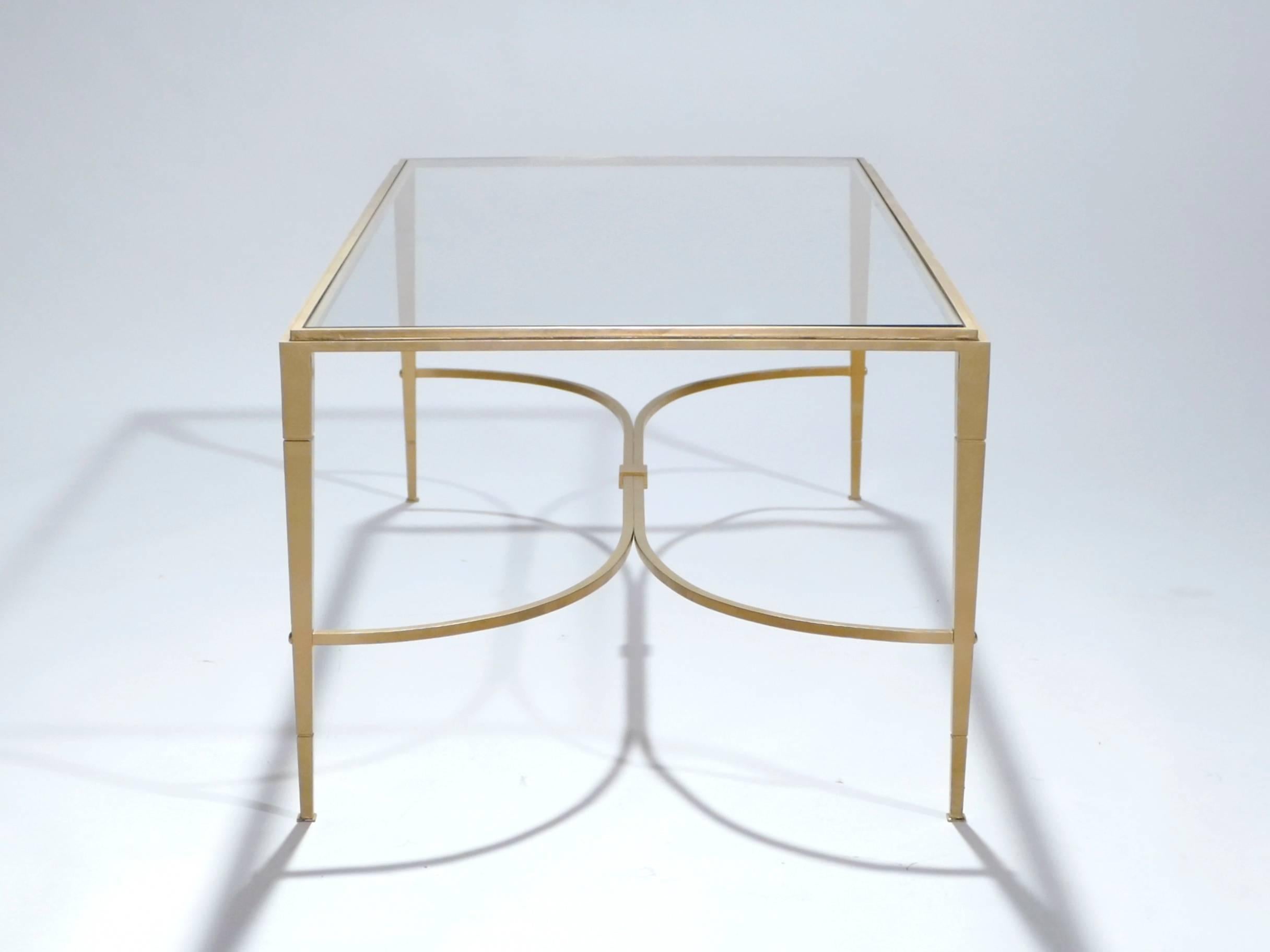 Maison Ramsay Gilt Wrought Iron Coffee Table, 1960s In Good Condition In Paris, IDF