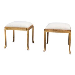 Maison Ramsay Gold Leaf over Steel Benches by Henri Pouenat, France, 1960s