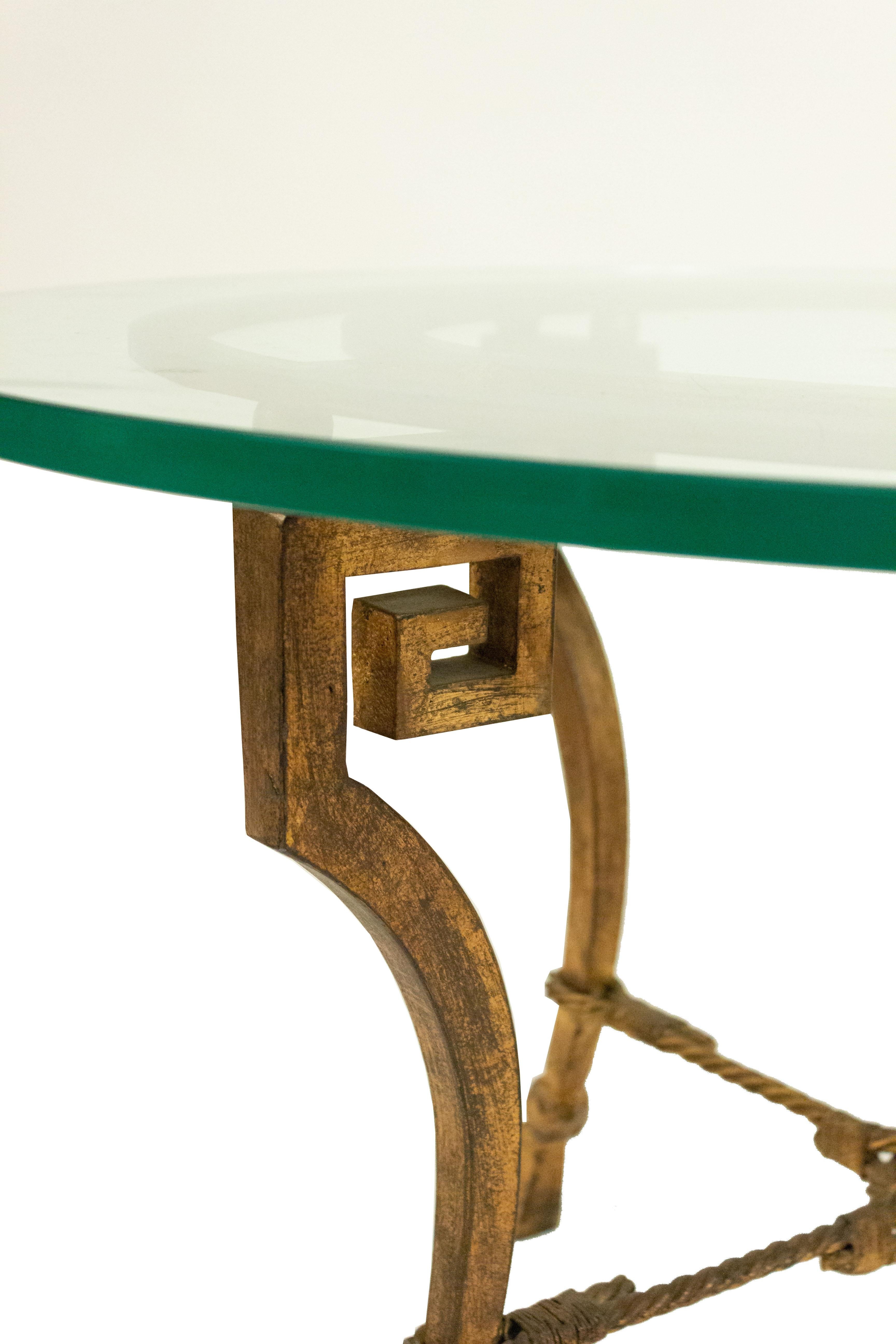 Glass Maison Ramsay Iron Coffee Table For Sale