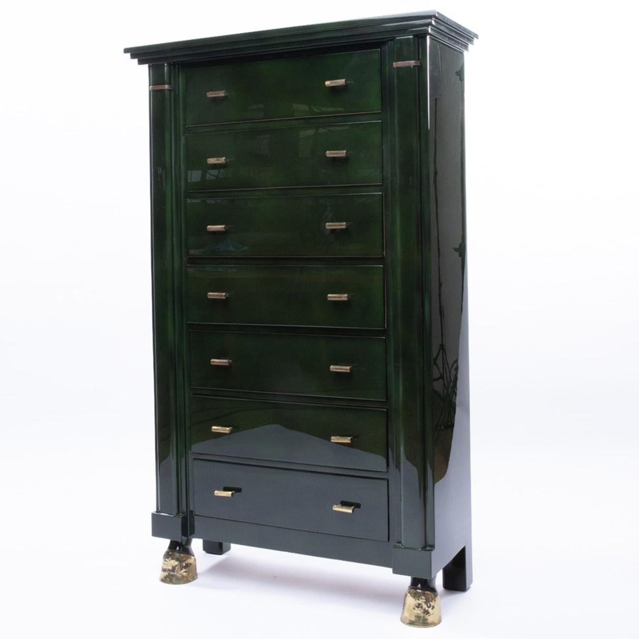 Neoclassical Maison Ramsay Paris, Green Lacquered Wood 