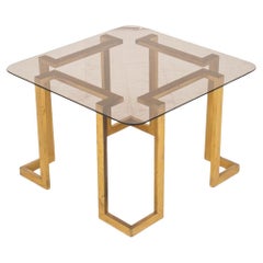 Vintage Maison Ramsay Style Brass & Glass Side Table