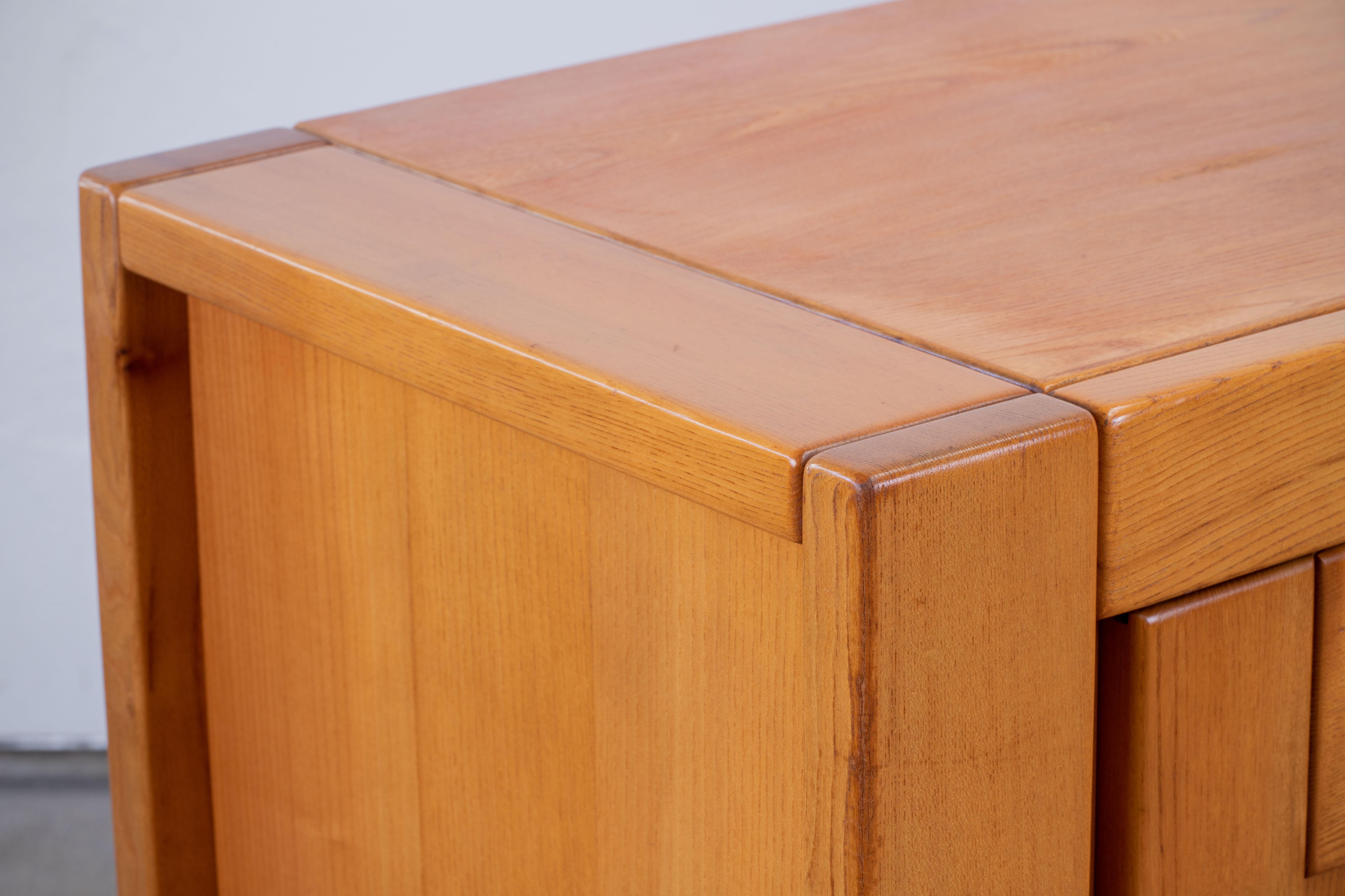 Maison Regain Attributed Sideboard in Solid Elm, France, 1970s 5