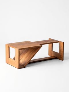 Table basse « Maison Regain » en orme, style brutaliste - France - années 1970