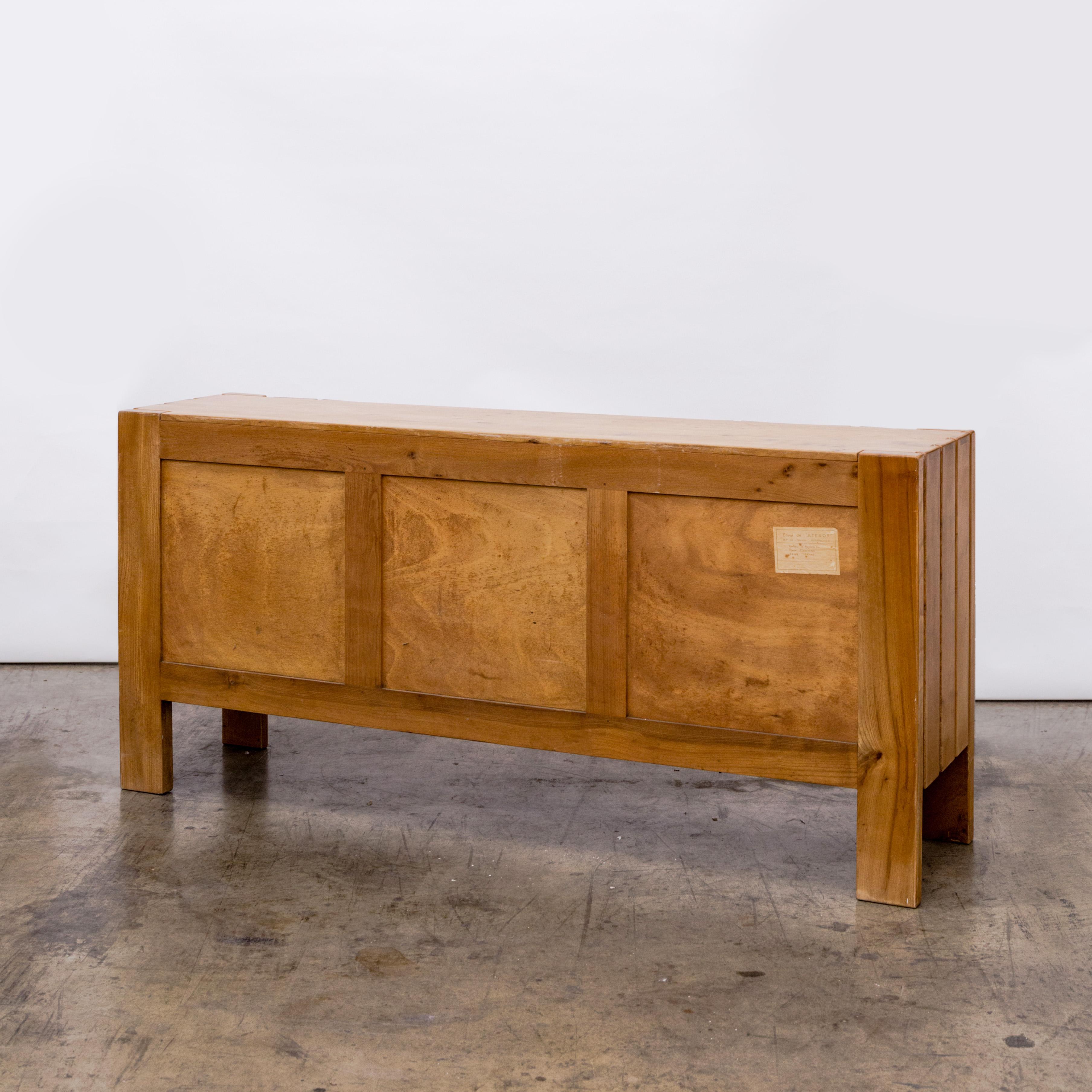Maison Regain  Brutalist Planked Elm Sideboard In Good Condition For Sale In West Hollywood, CA