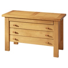 Maison Regain Chest of Drawers in Solid Elm and Leather Details