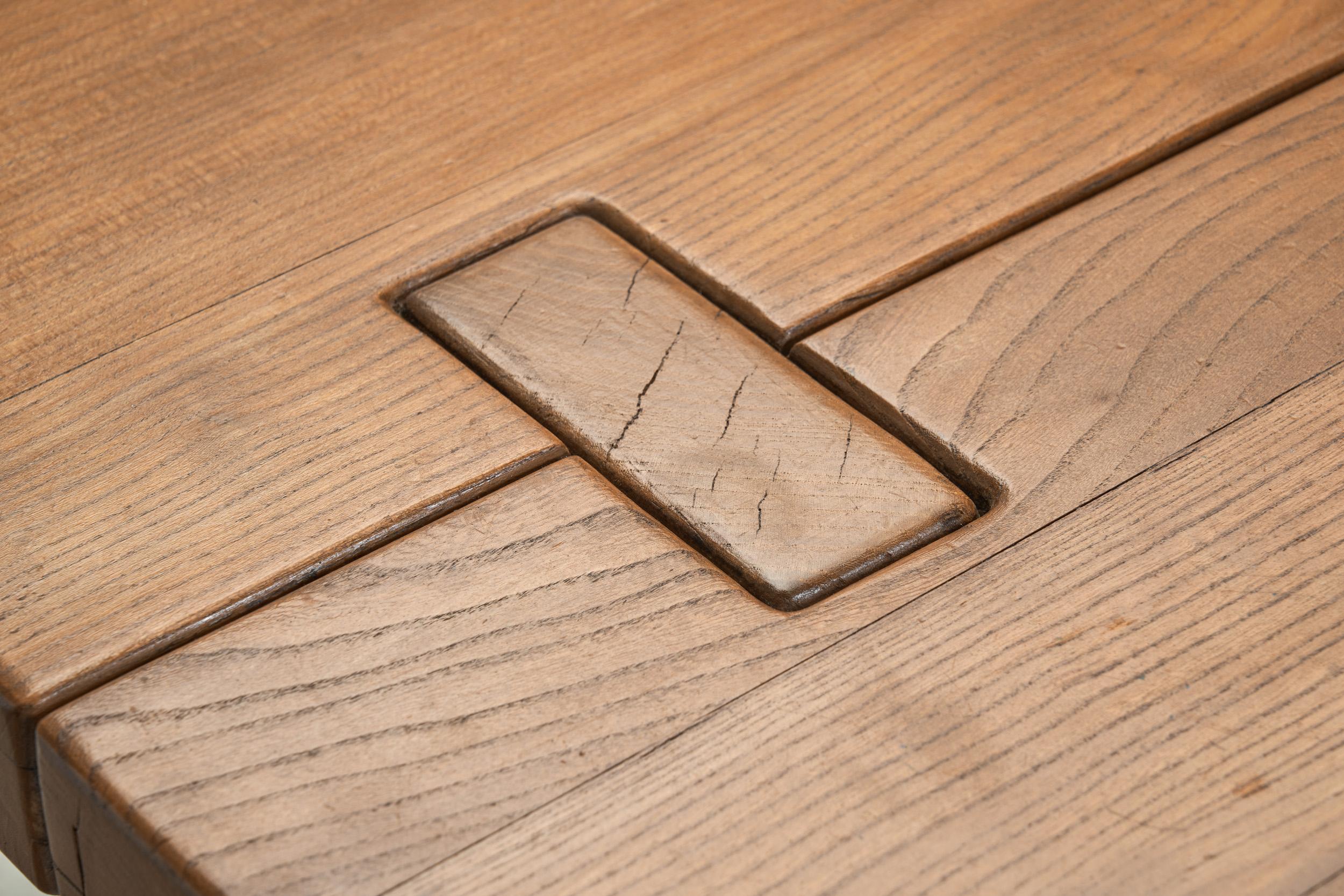 Table basse Maison Regain en orme, France, années 1980 4