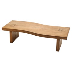Maison Regain Coffee Table in Elm, France 1980s