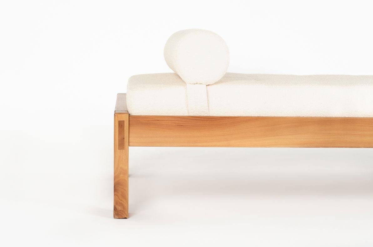 Maison Regain Daybed in Elm with Beige Fabric, 1980 2