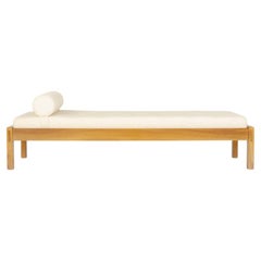 Maison Regain Daybed in Elm with Beige Fabric, 1980