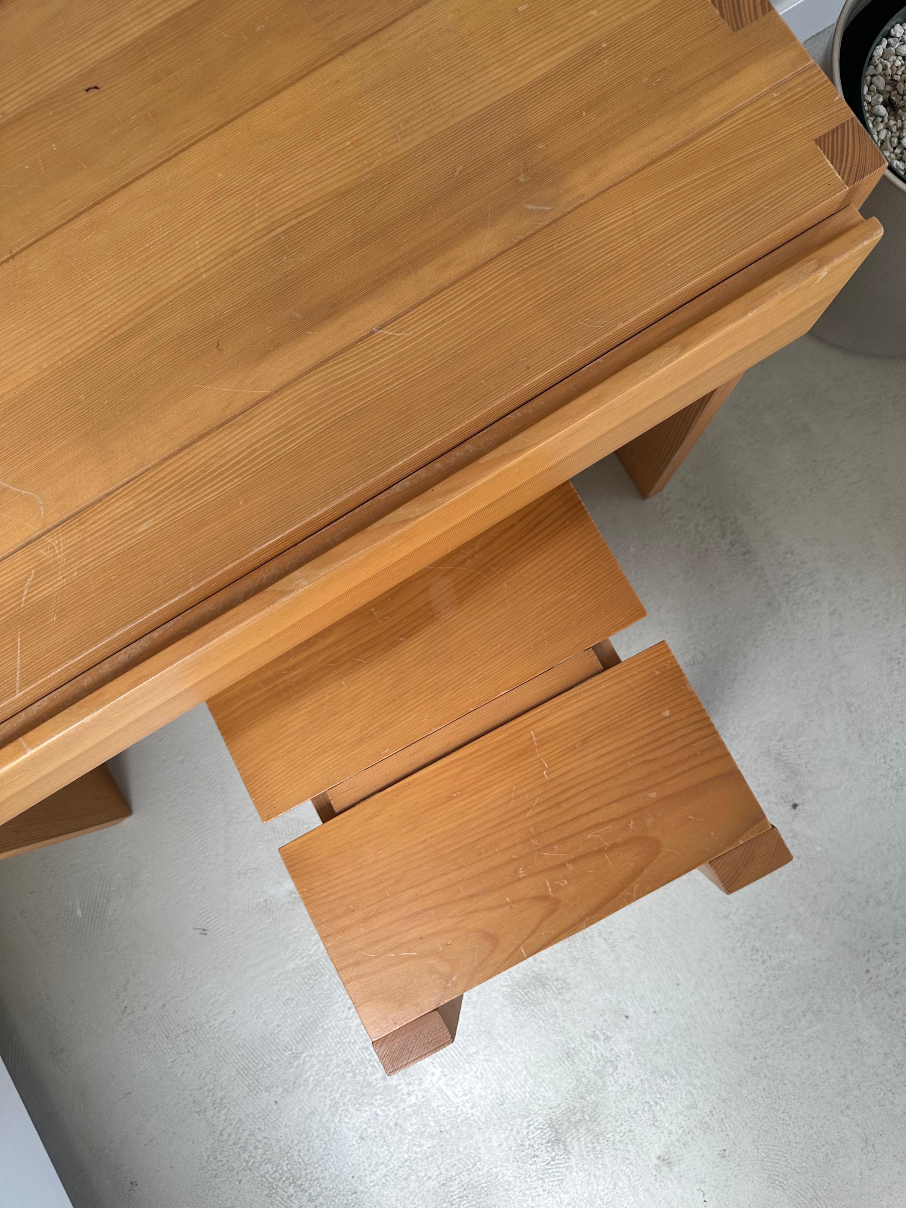 European Maison Regain Desk Set in Solid Elm For Sale
