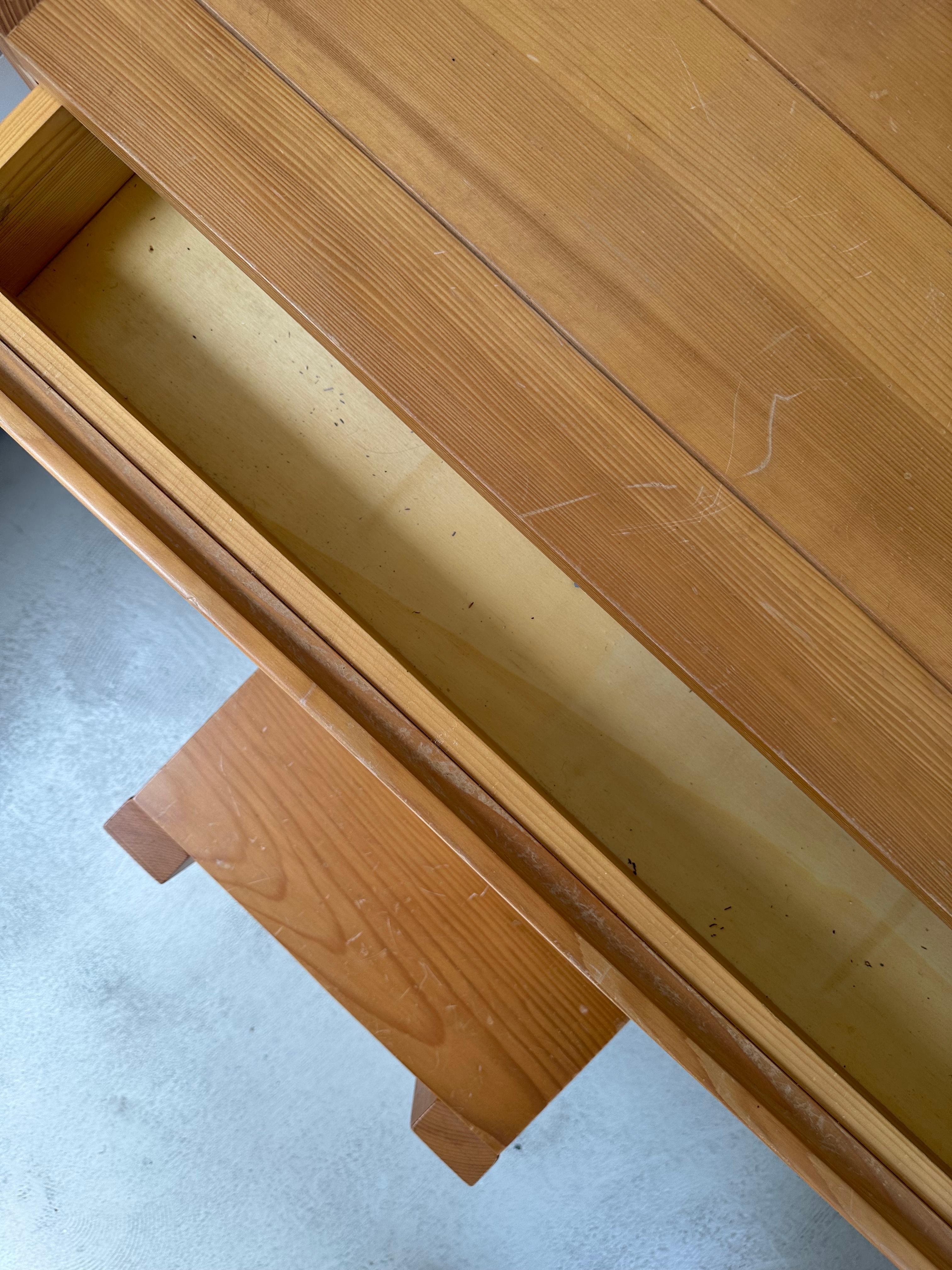 Maison Regain Desk Set in Solid Elm In Good Condition For Sale In BREDA, NL