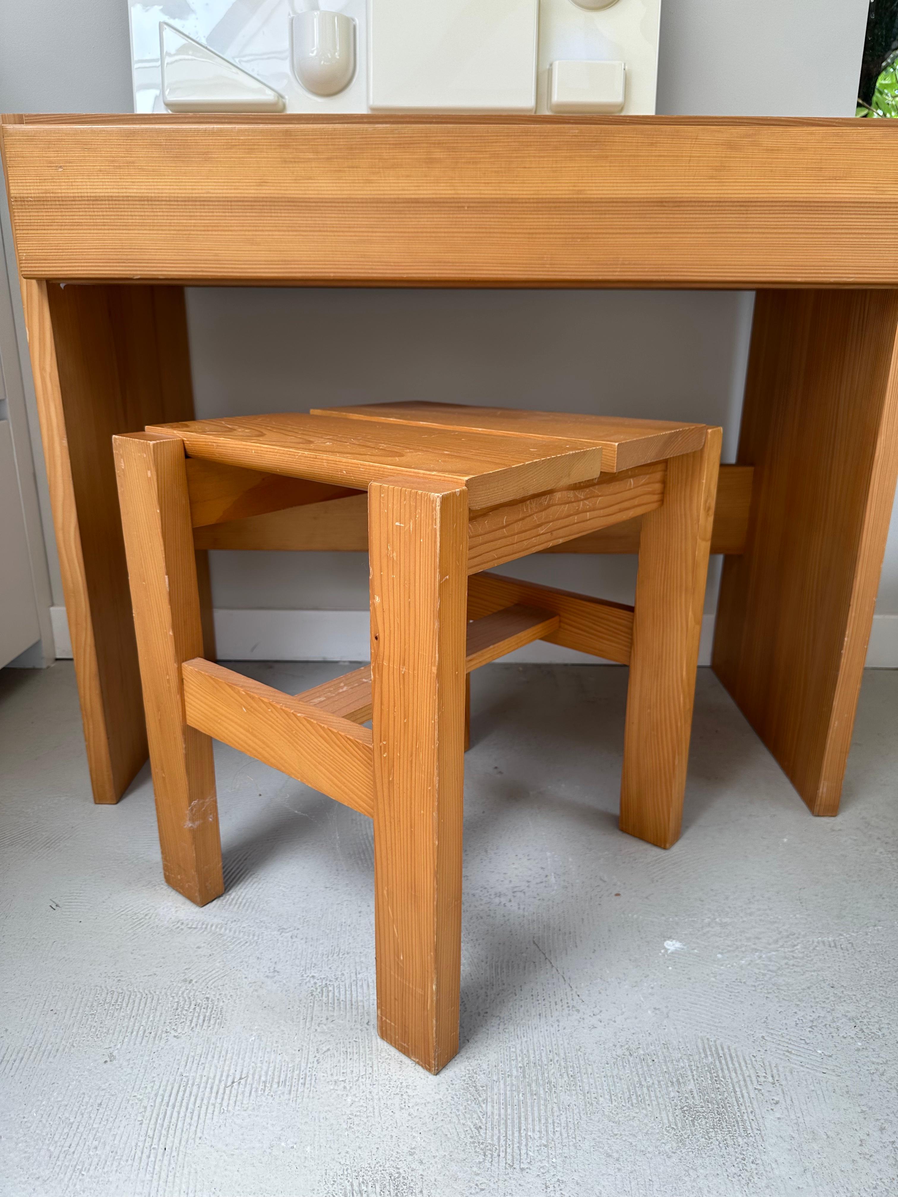 Mid-20th Century Maison Regain Desk Set in Solid Elm For Sale