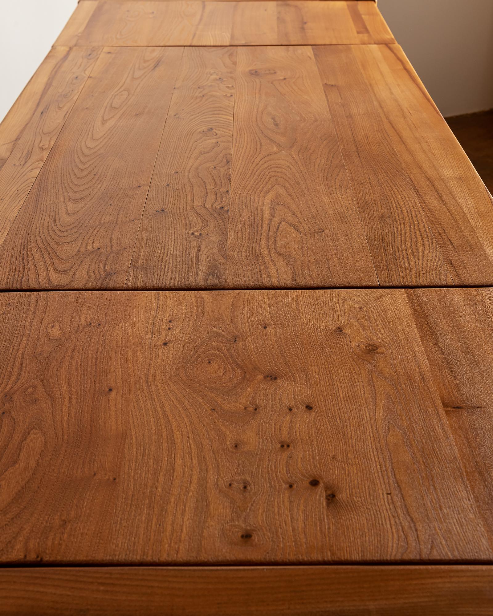 Maison Regain Dining Table in Elm, France, 1970s For Sale 5