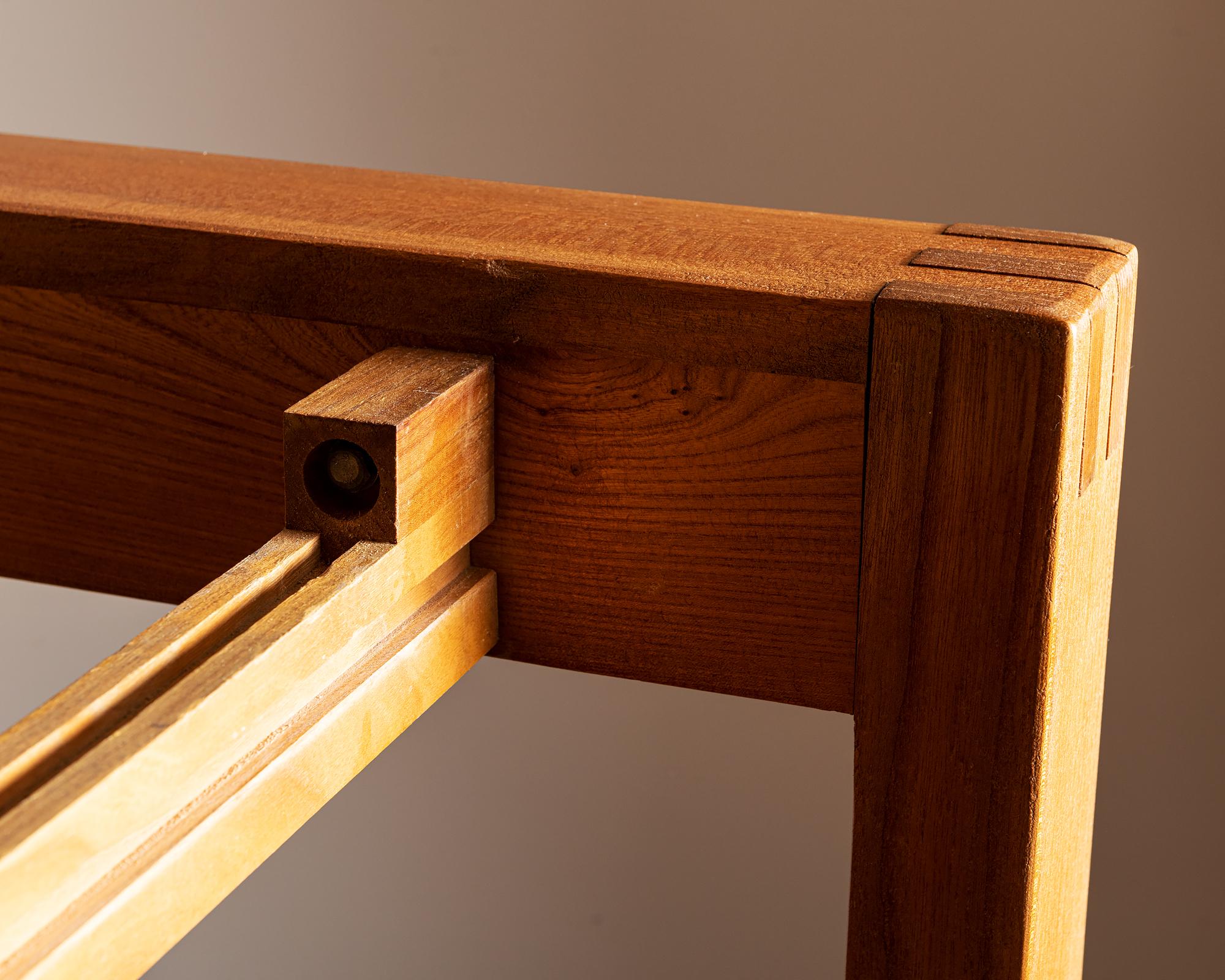 Maison Regain Dining Table in Elm, France, 1970s For Sale 11