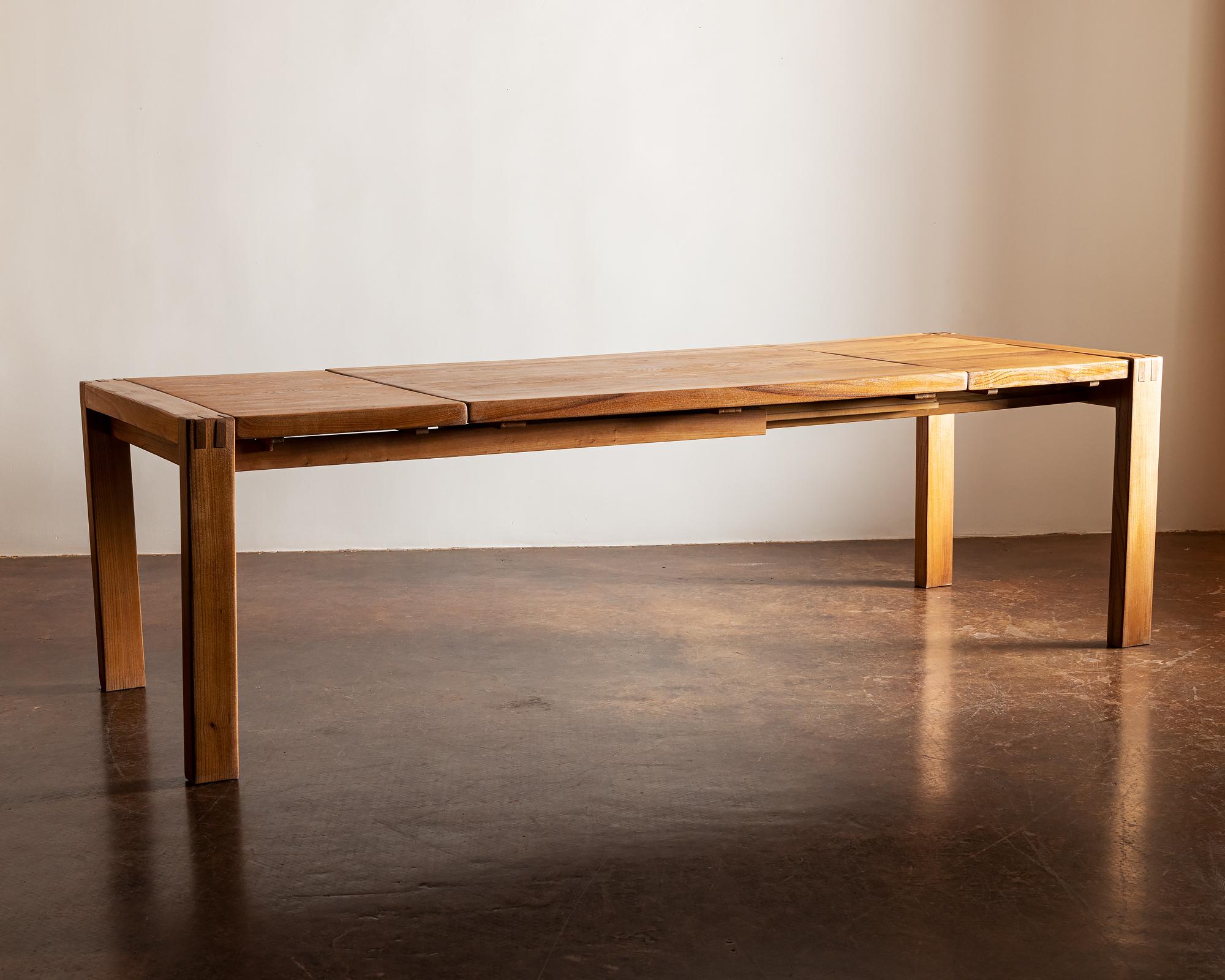 Maison Regain Dining Table in Elm, France, 1970s For Sale 1