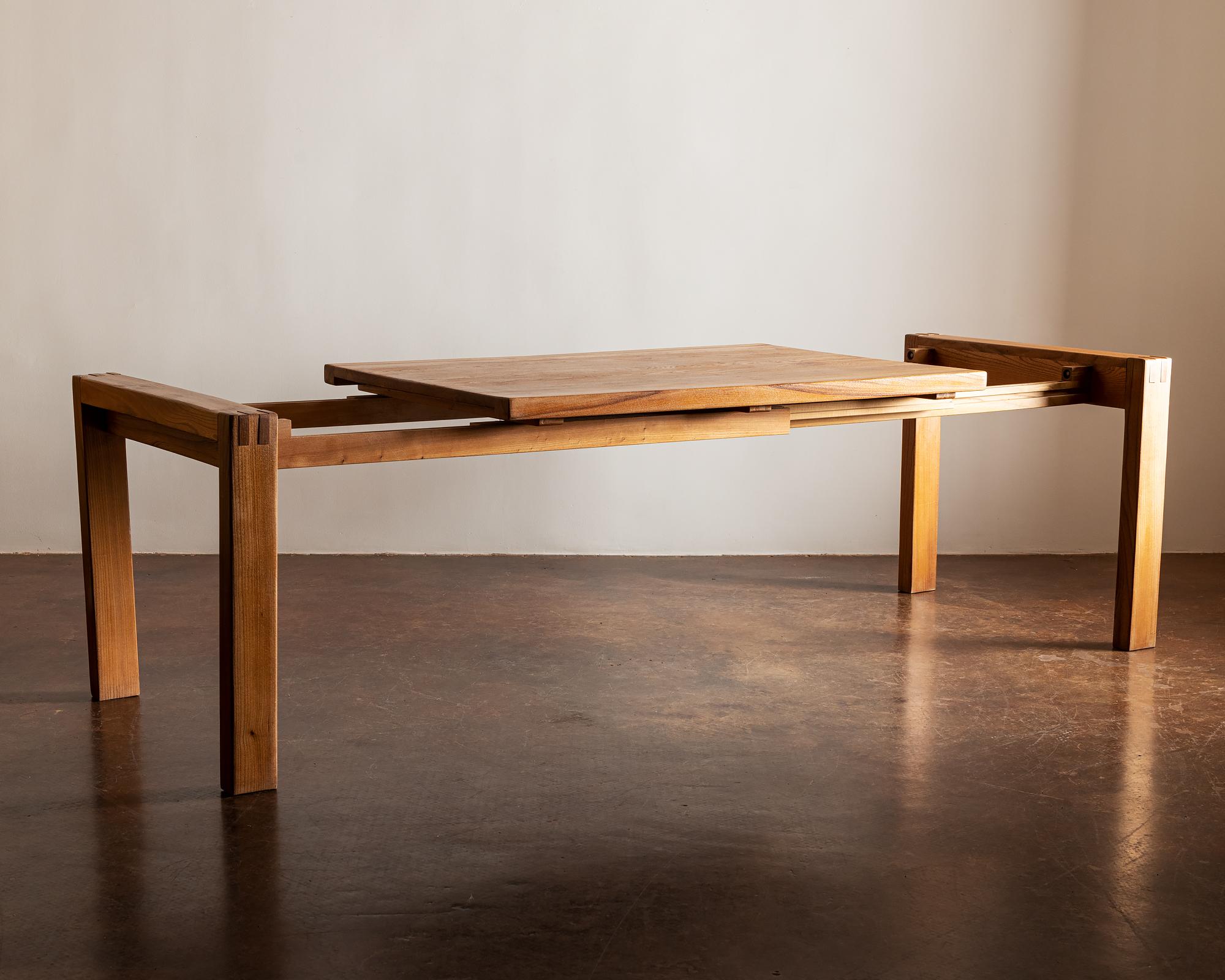 Maison Regain Dining Table in Elm, France, 1970s For Sale 2