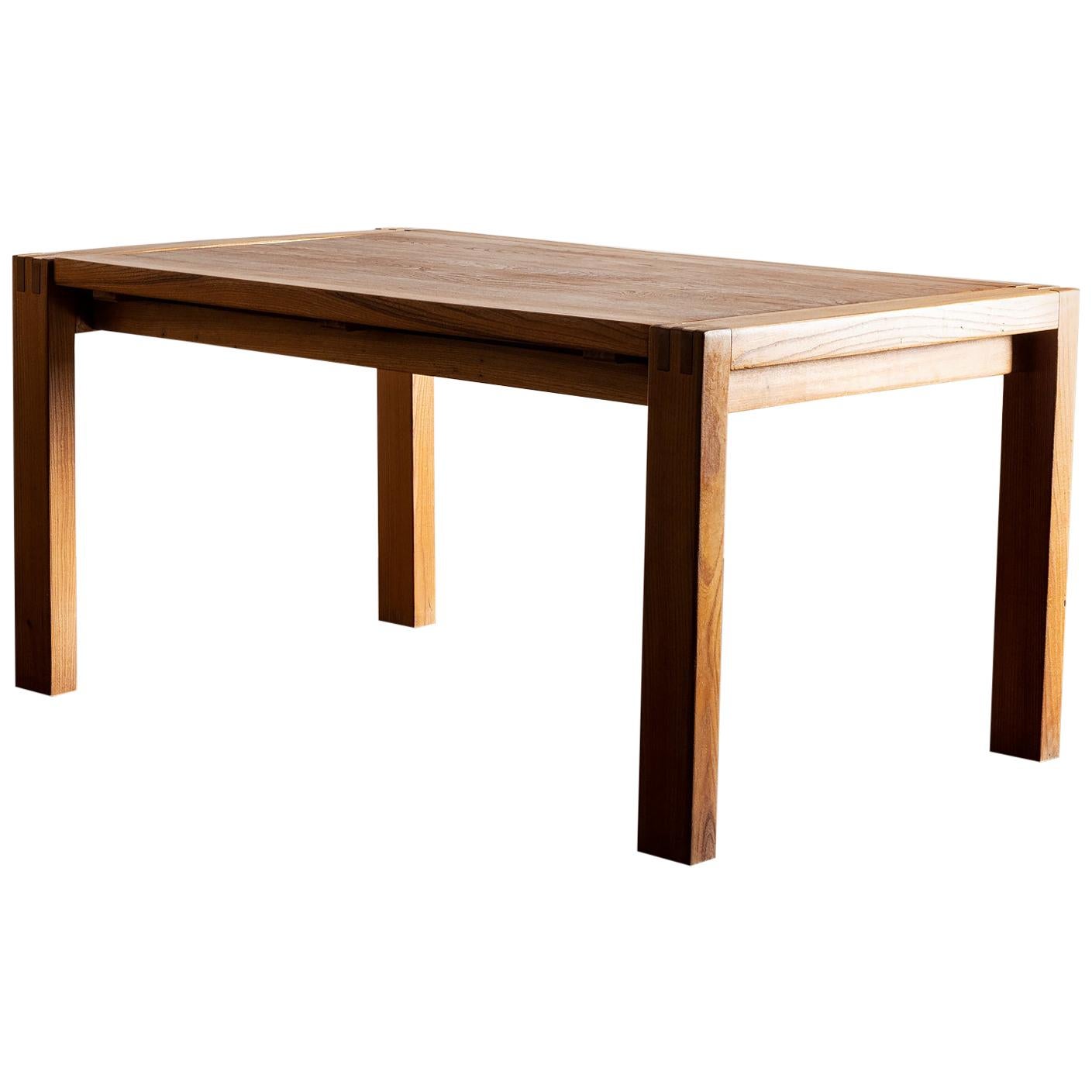 Maison Regain Dining Table in Elm, France, 1970s For Sale
