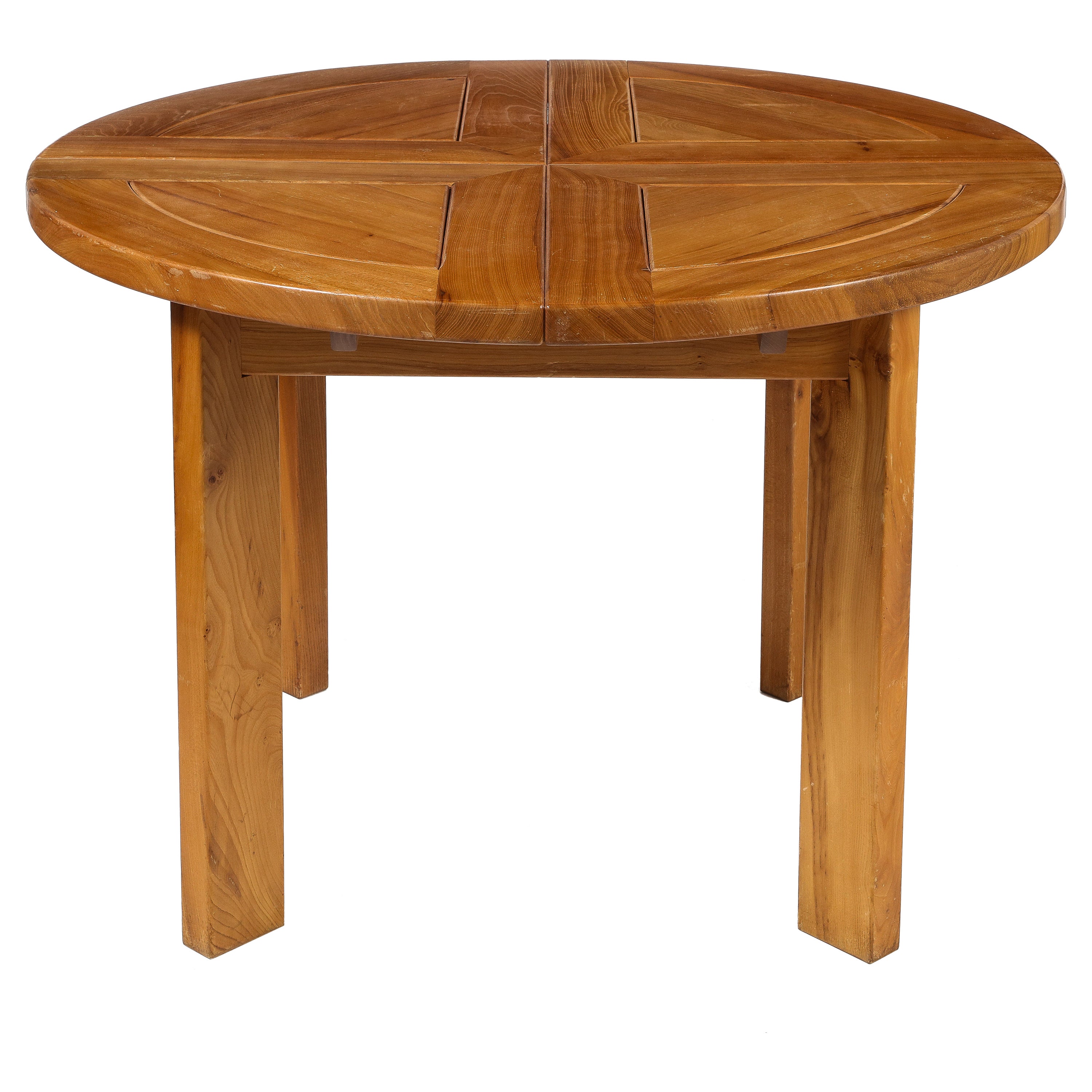 Table de salle à manger en bois d'orme de Maison Regain, France, vers 1970 en vente