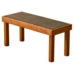 Maison Regain Elm and Slate Brutalist Coffee Table
