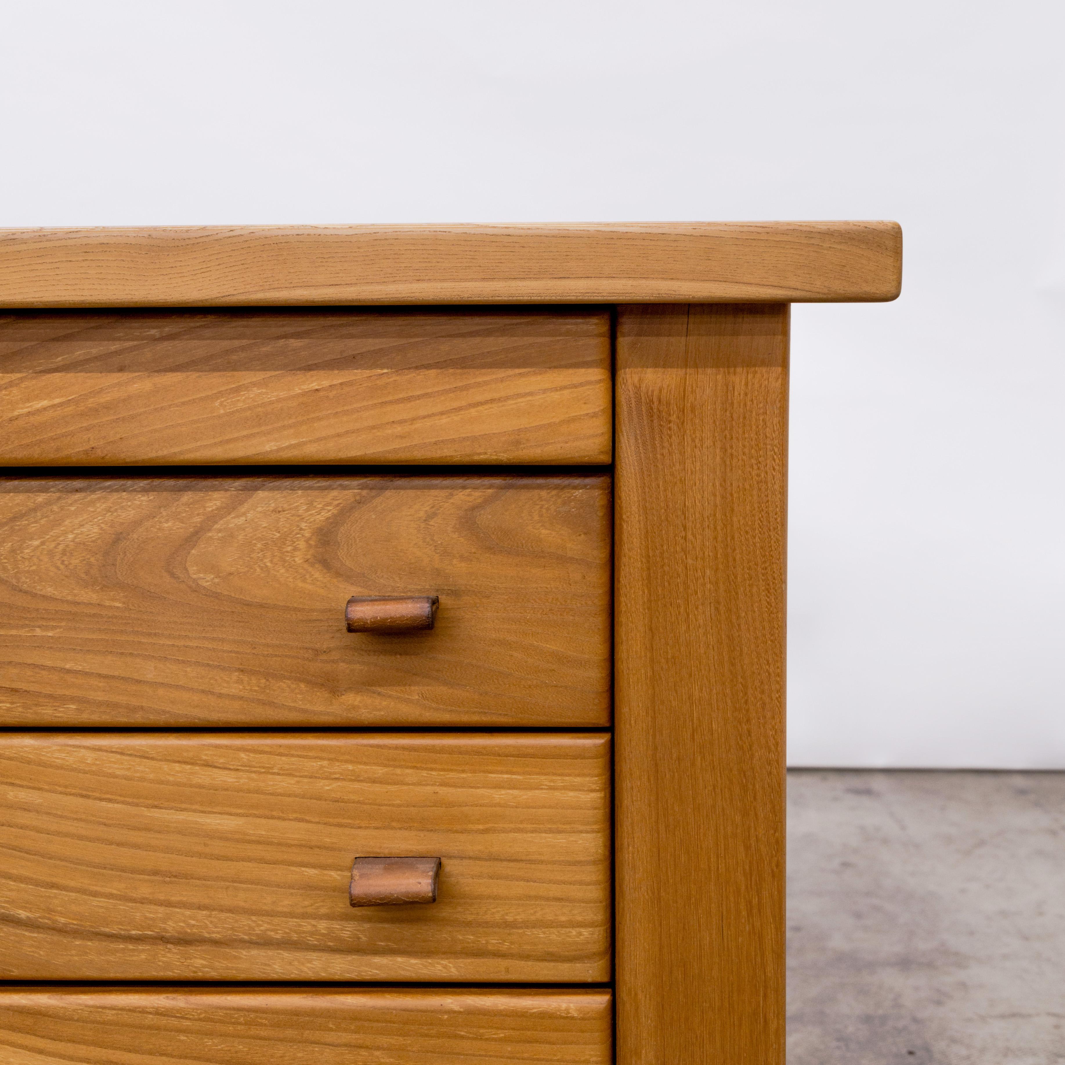 French Maison Regain  Elm Chest + Leather Tab Pulls