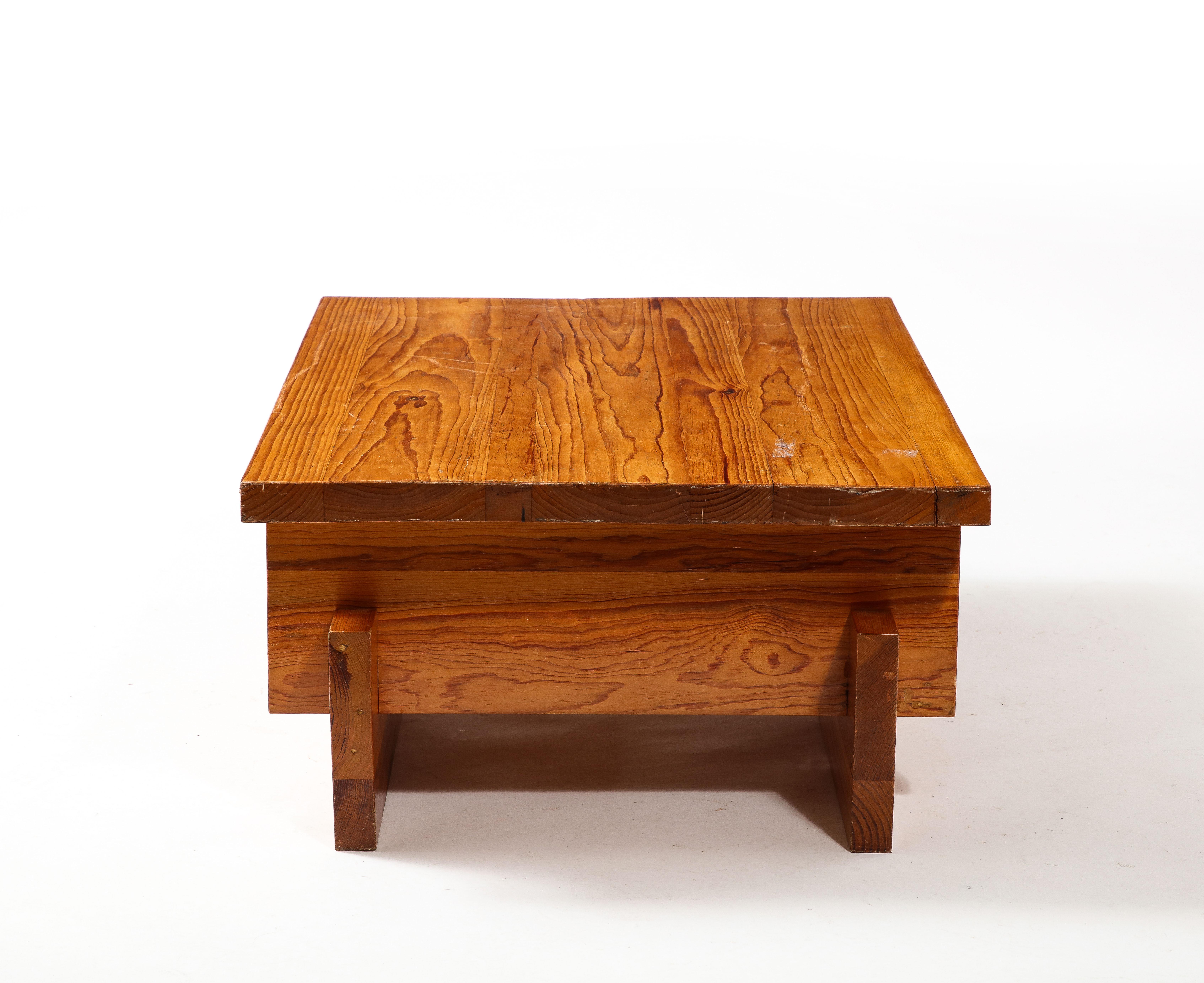 Maison Regain Elm Coffee Table, France 1960s For Sale 6