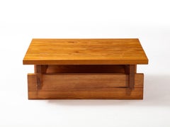 Maison Regain Elm Coffee Table, France 1960s