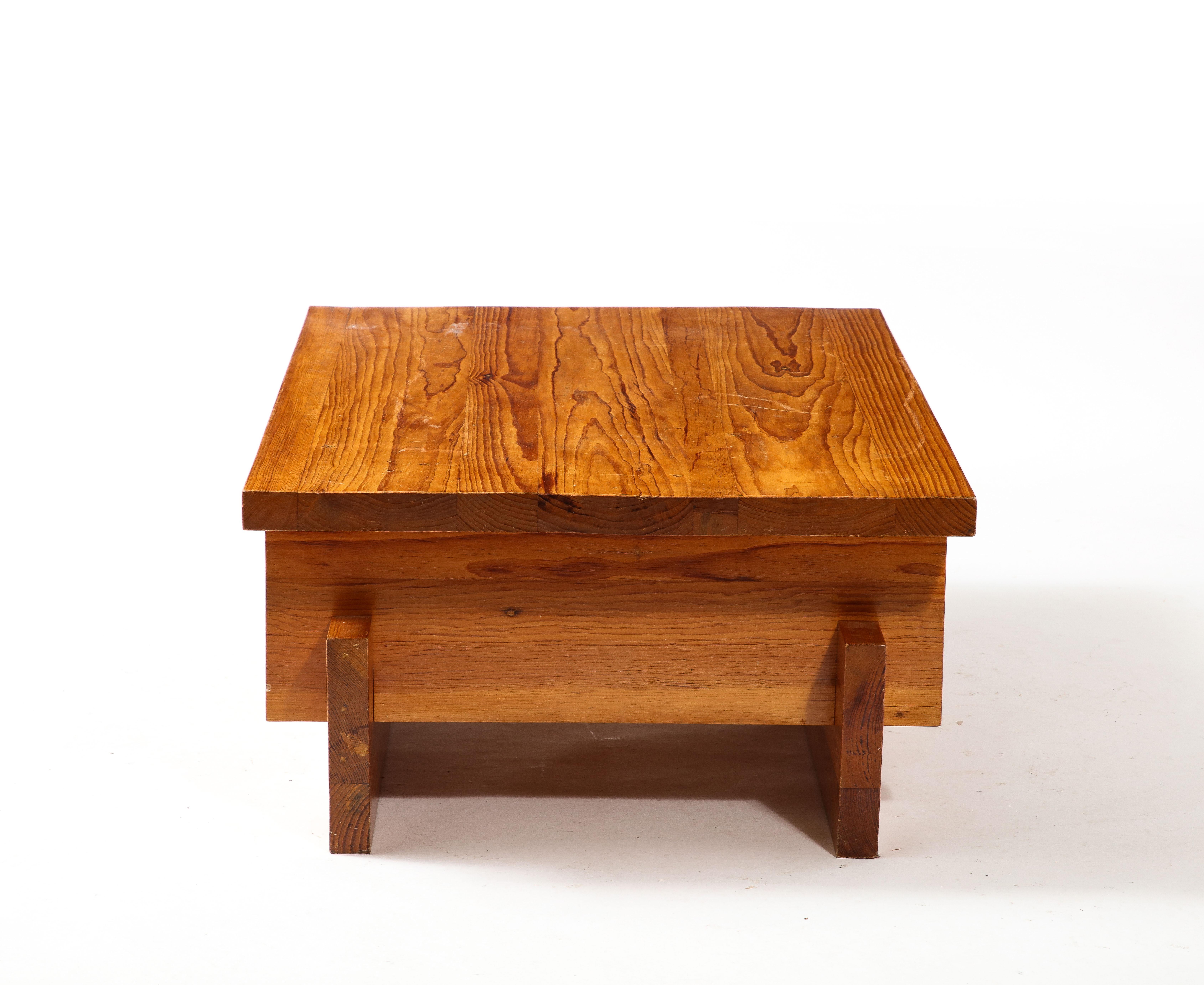 20th Century Maison Regain Elm Coffee Table, France 1960s For Sale