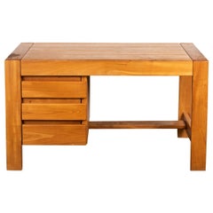 Maison Regain, Elm Desk, Pierre Chapo Style, 1950s