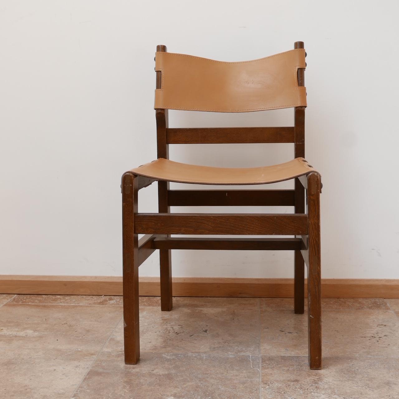 20th Century Maison Regain French Mid-Century Leather Dining Chairs '4'
