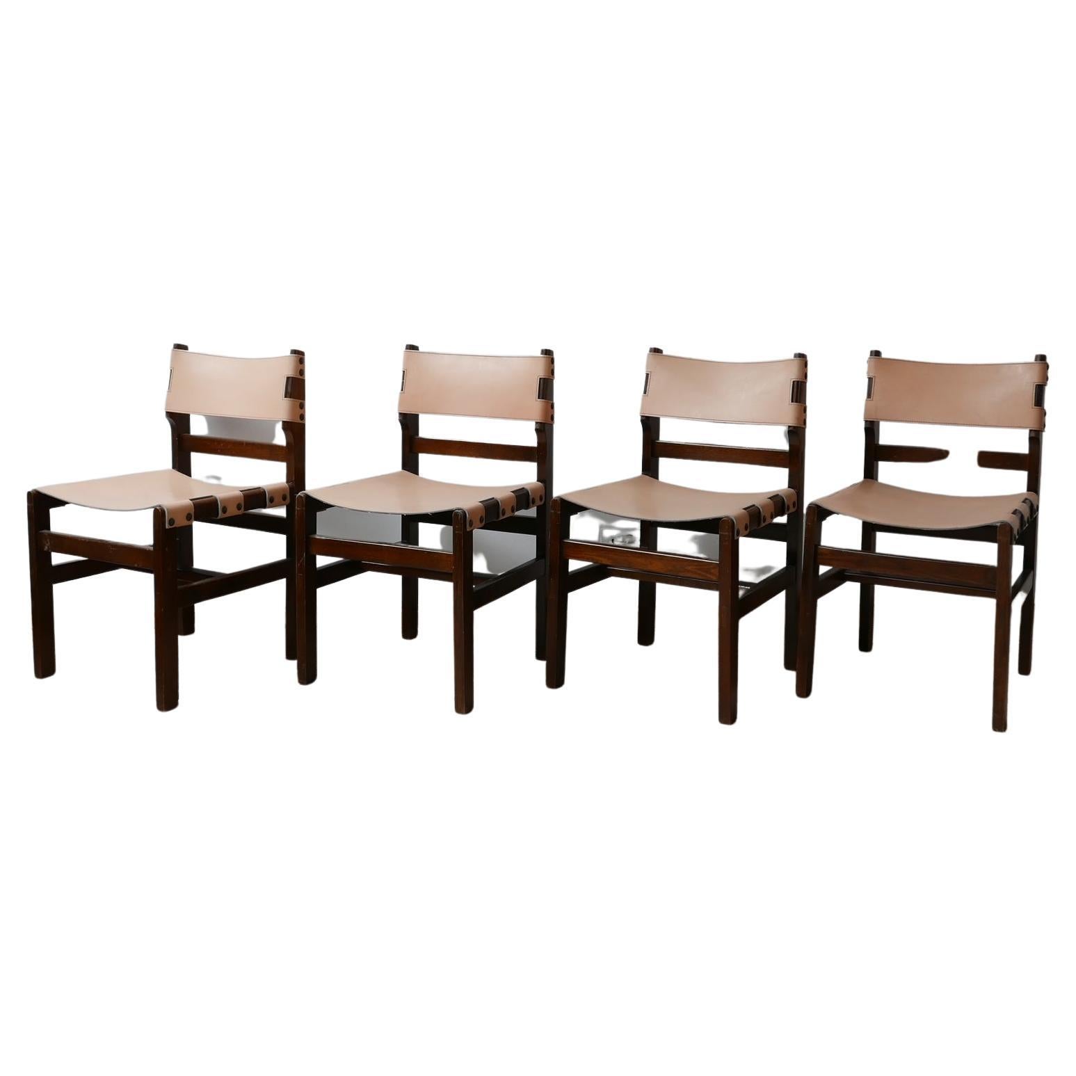 Maison Regain French Midcentury Leather Dining Chairs '4'