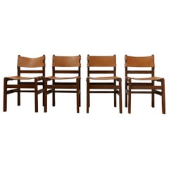 Maison Regain French Mid-Century Leather Dining Chairs Set No.2 '4'