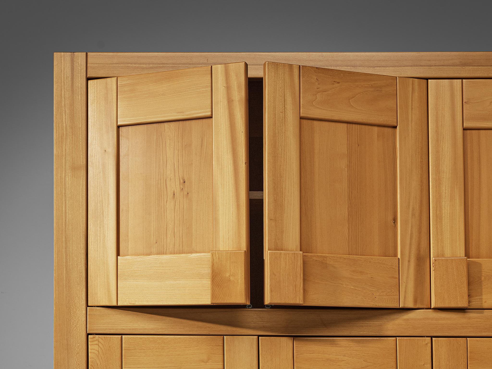 Maison Regain Grand Highboard in Solid Elm For Sale 1