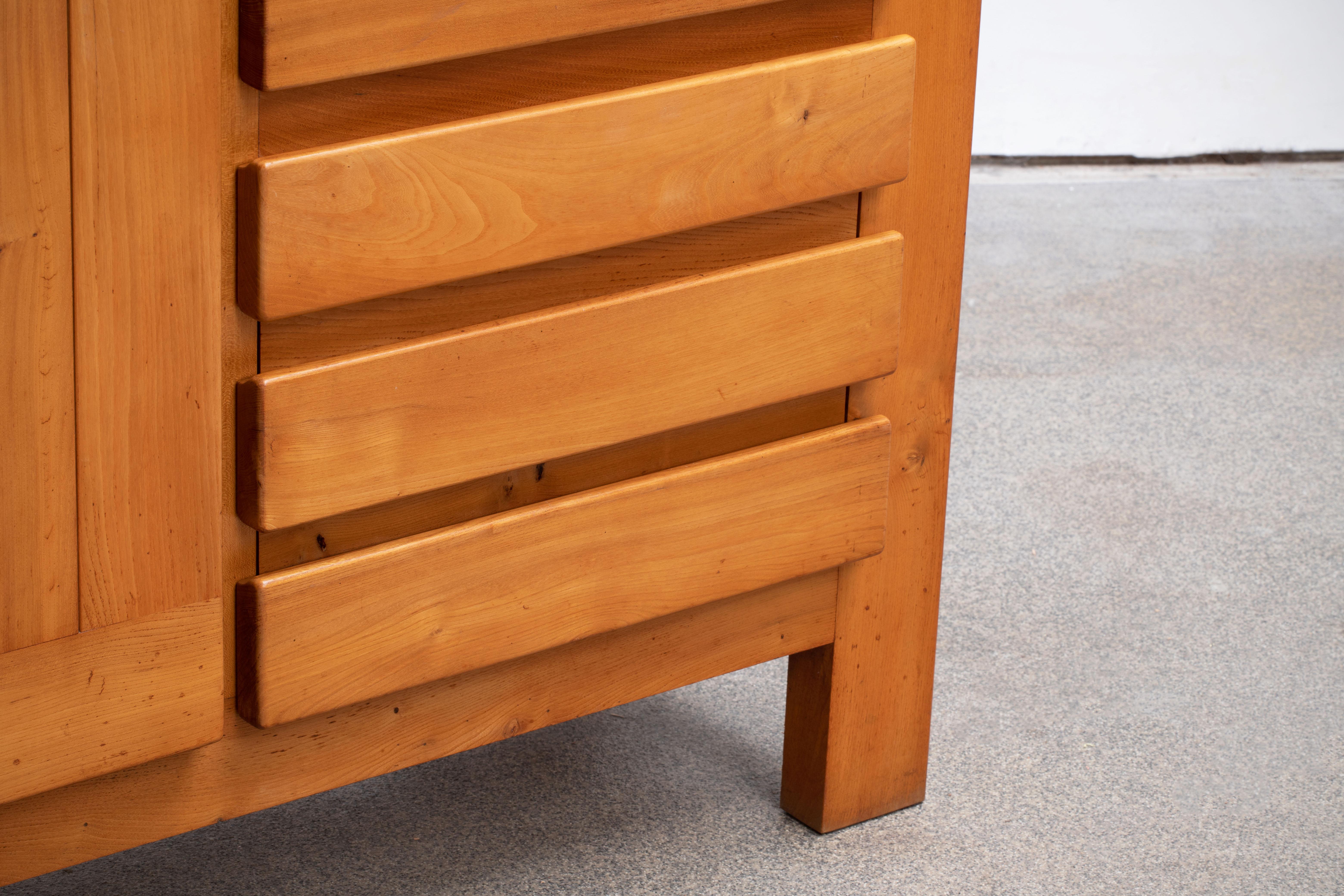 Maison Regain High Sideboard in Solid Elm, France, 1970s 1