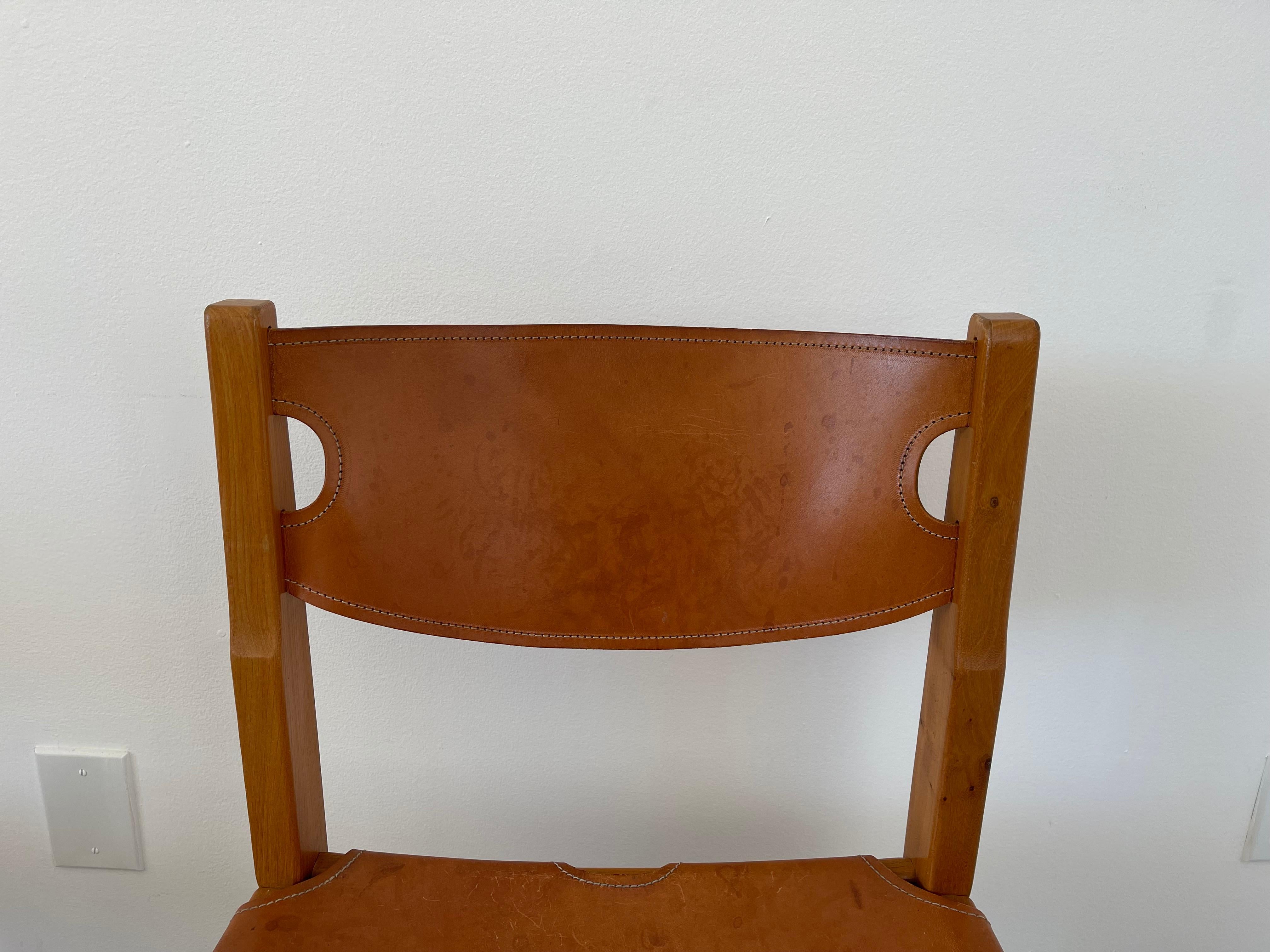 Mid-20th Century Maison Regain Leather Dining Chairs